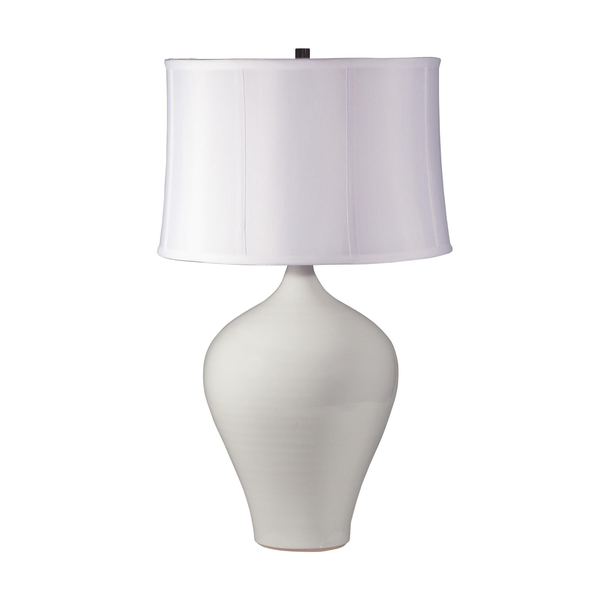 Shown in White Gloss finish and Fine Linen Softback shade