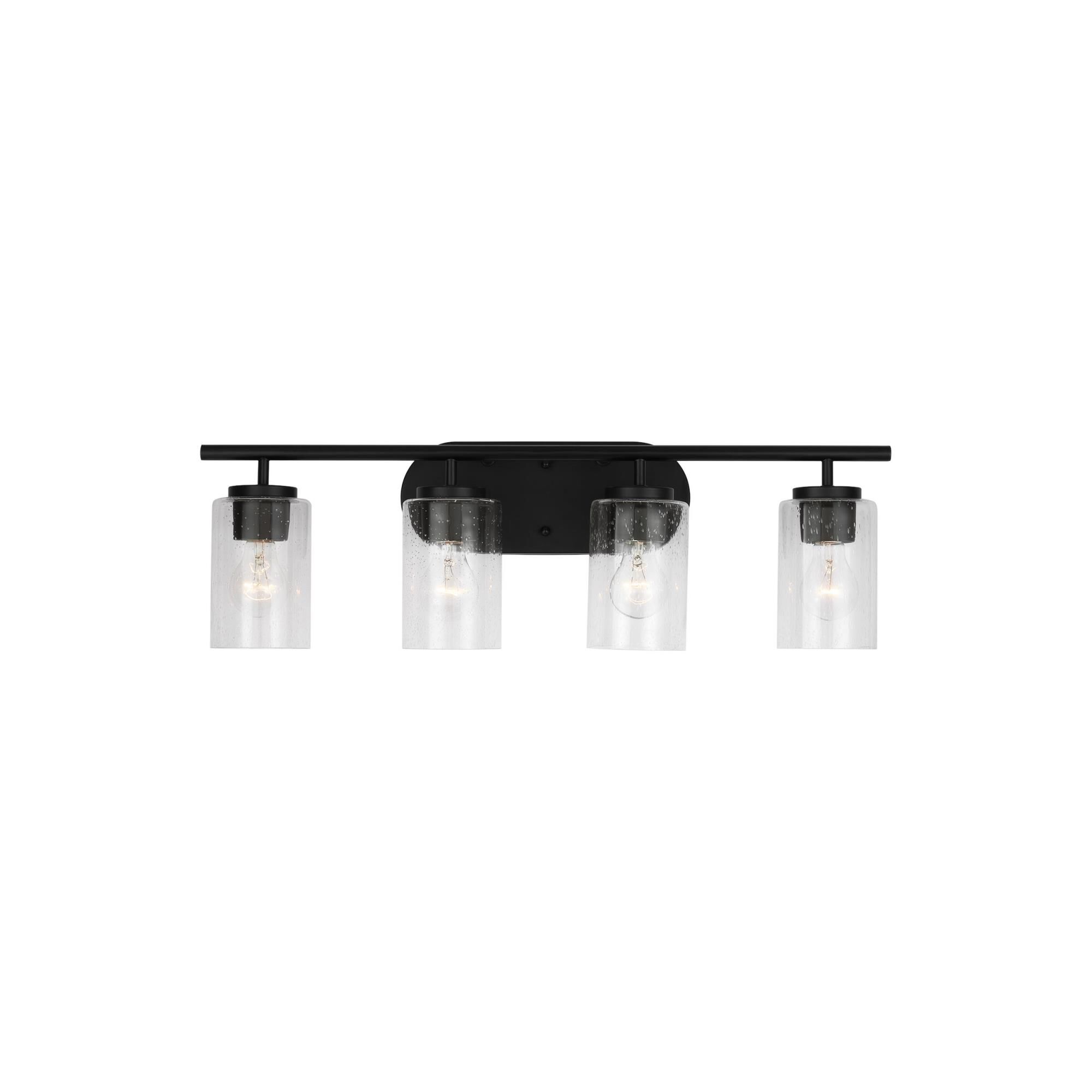 Shown in Midnight Black finish and Clear Seeded glass