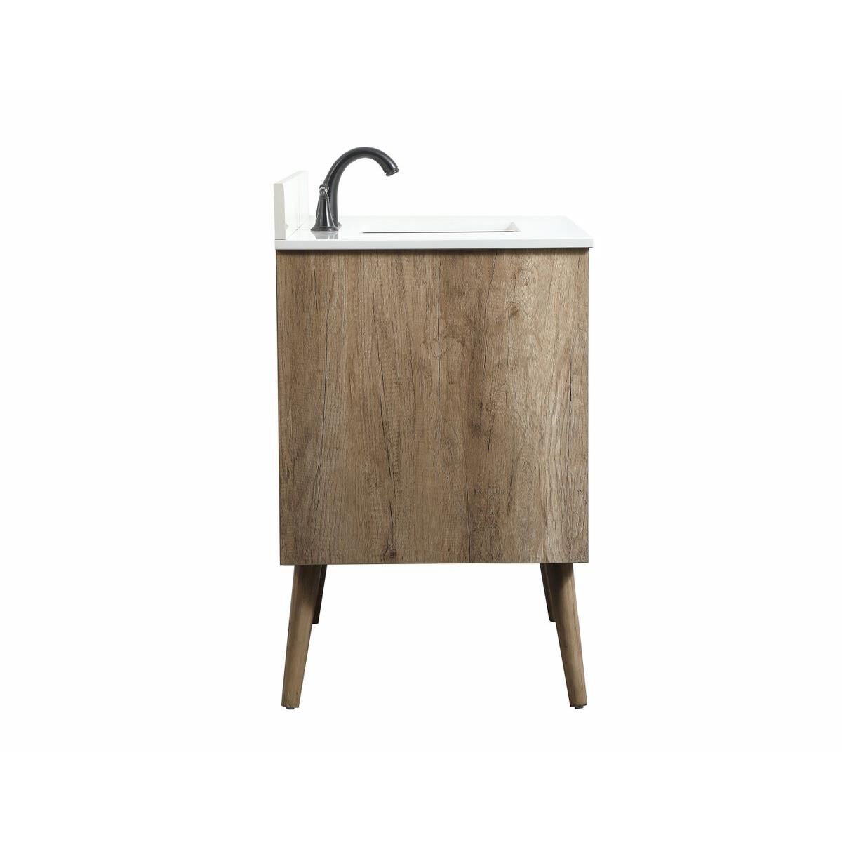 Shown in Natural Oak finish and With Backsplash accent