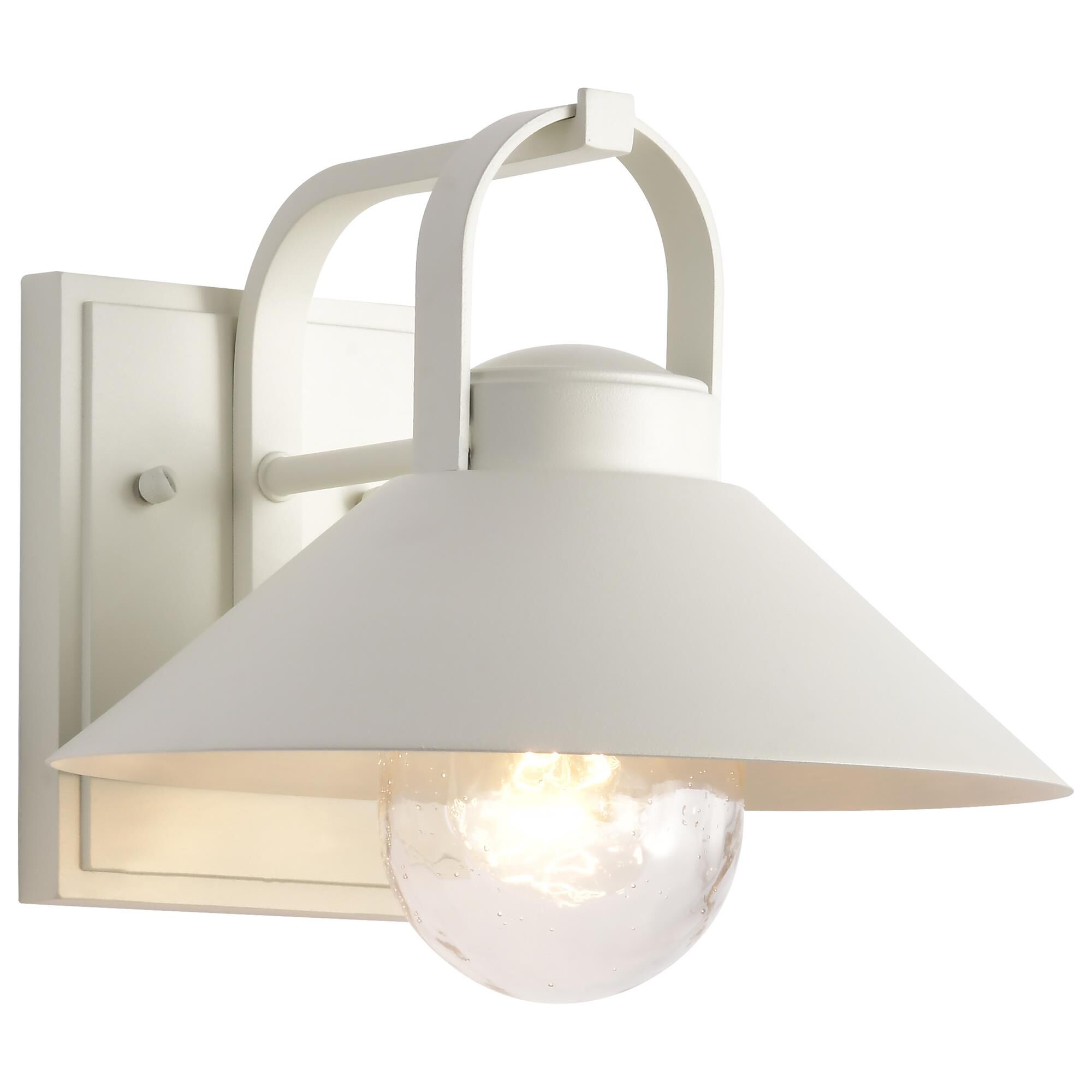 Shown in White finish and Clear Seeded glass