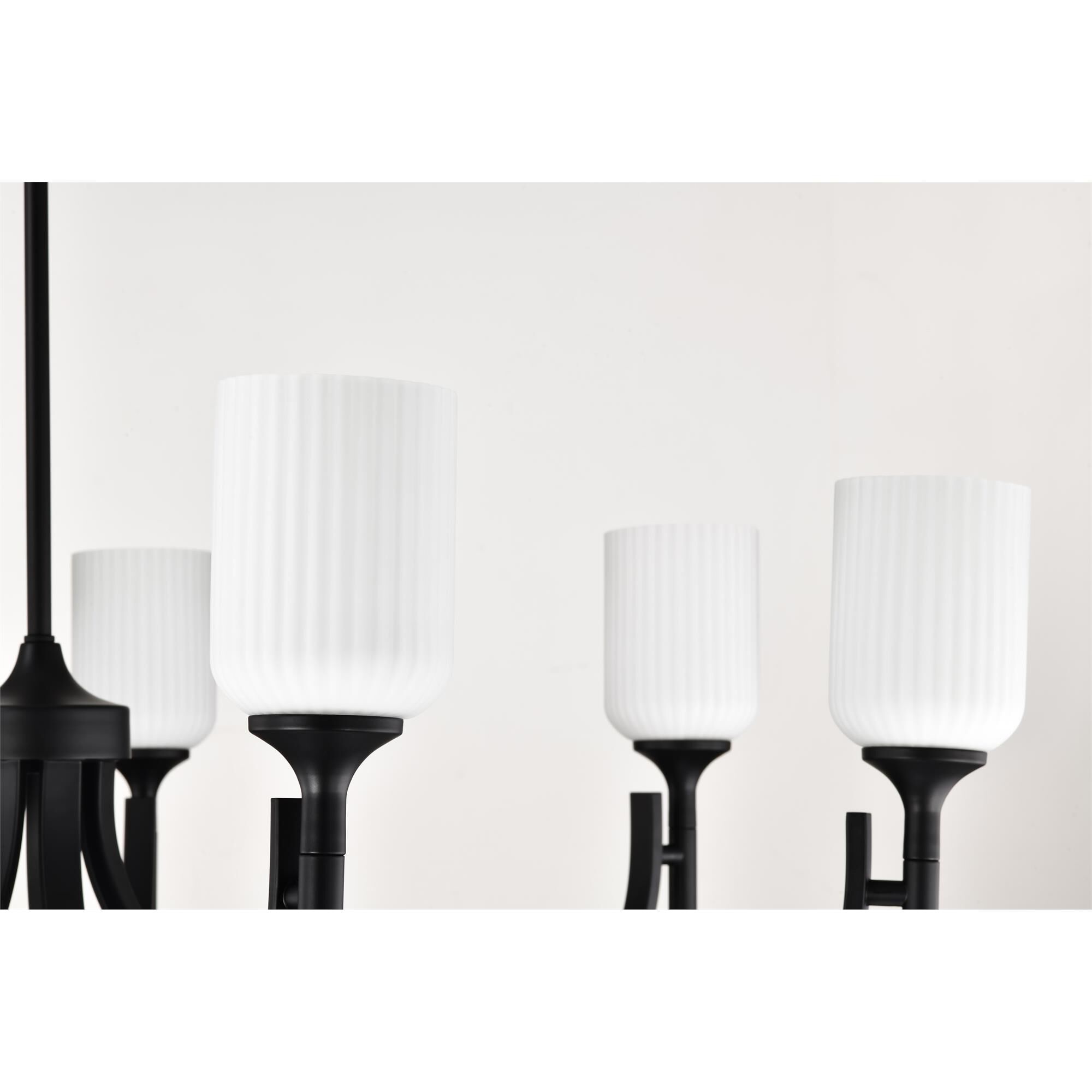 Shown in Matte Black finish and Frosted Ribbed glass