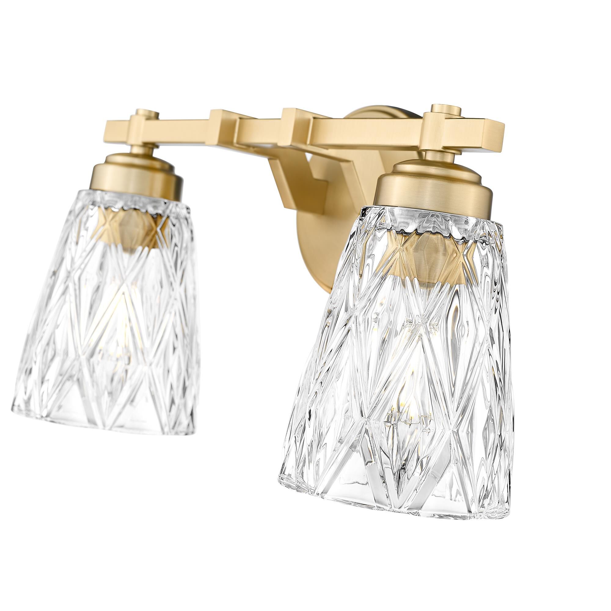 Shown in Modern Gold finish and Clear glass