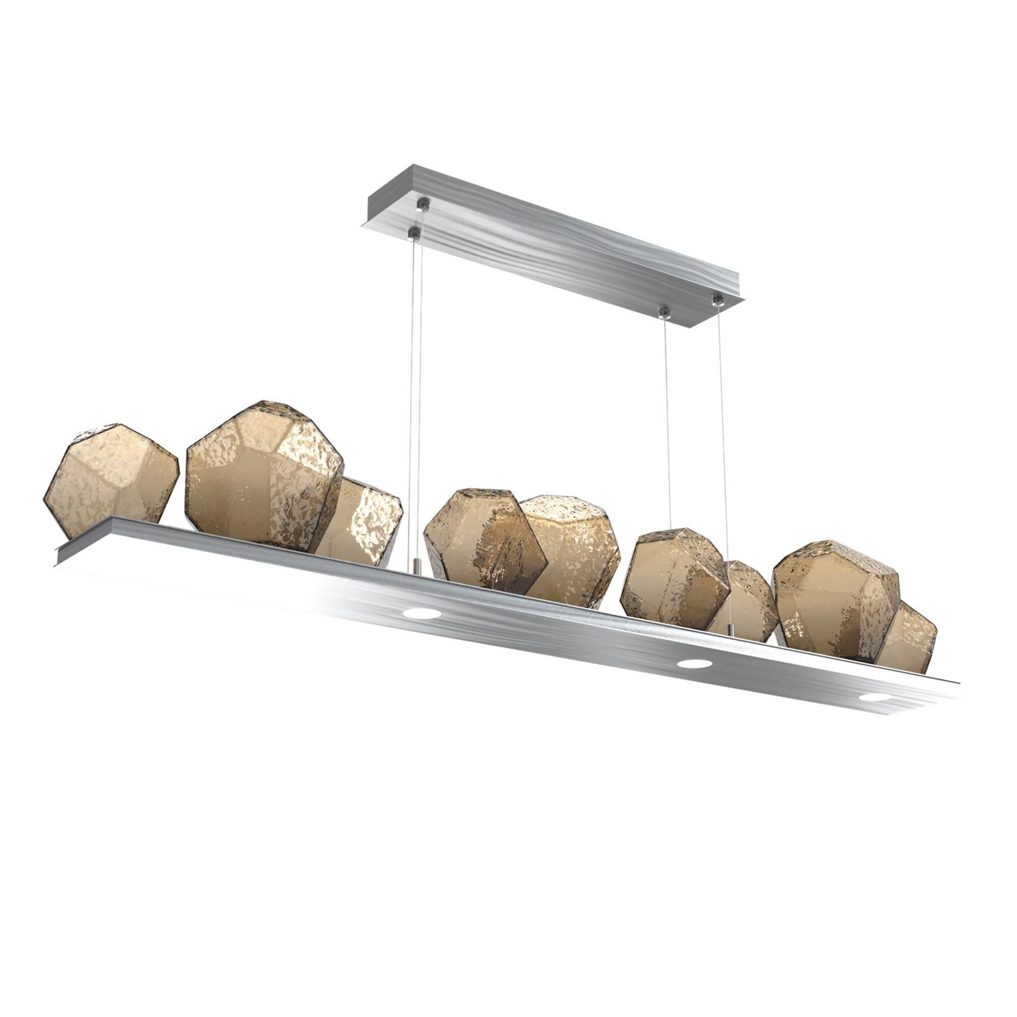 Shown in Satin Nickel finish and Bronze glass