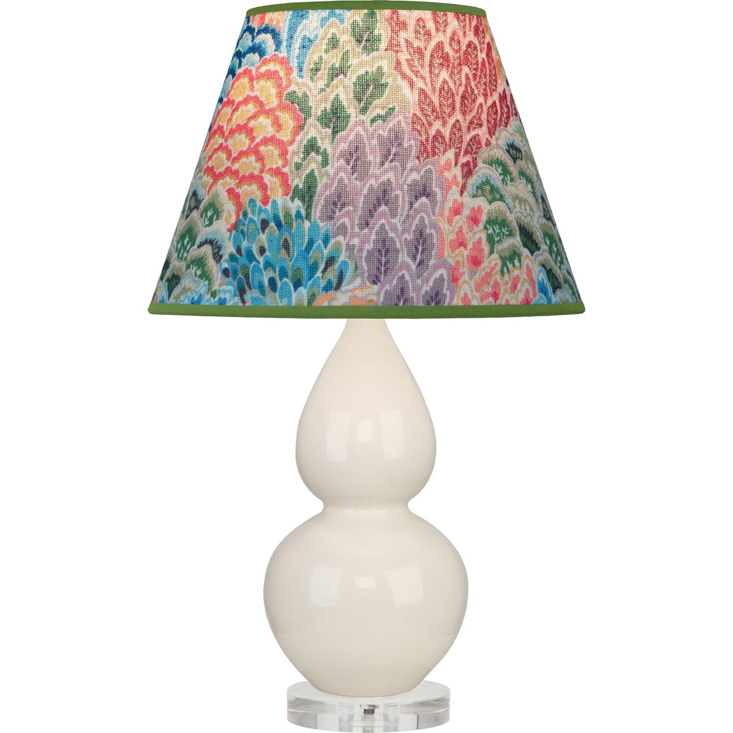 Shown in Bone finish and Multicolor shade and Lucite accent