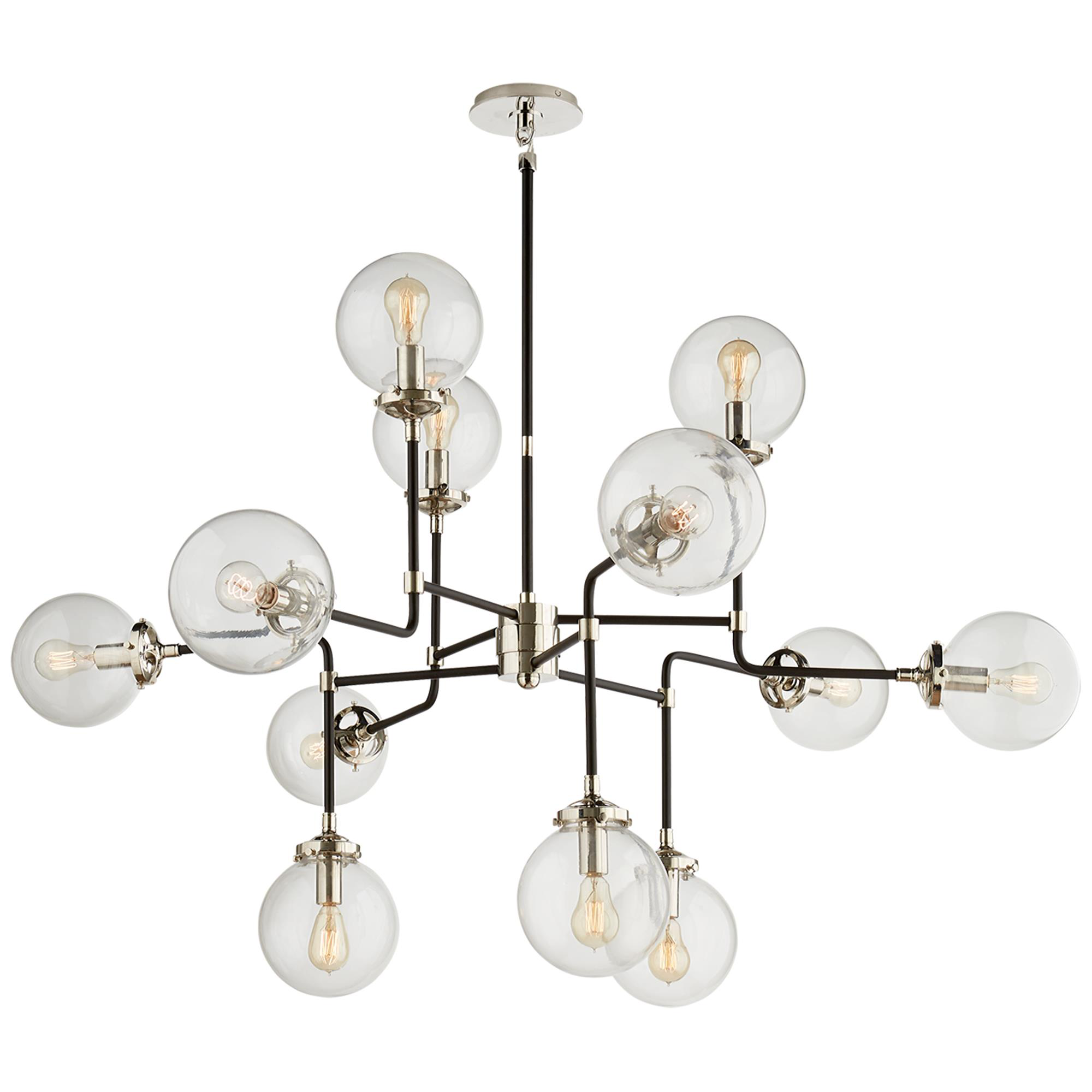 Shown in Polished Nickel finish and Clear glass