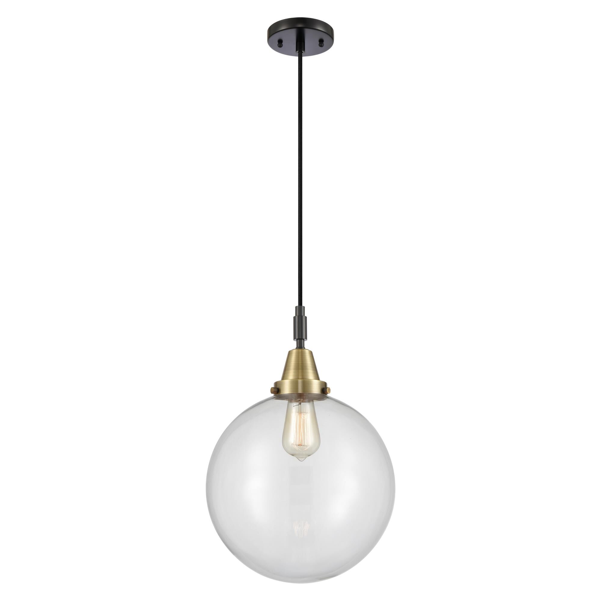 Shown in Black Antique Brass finish and Clear glass