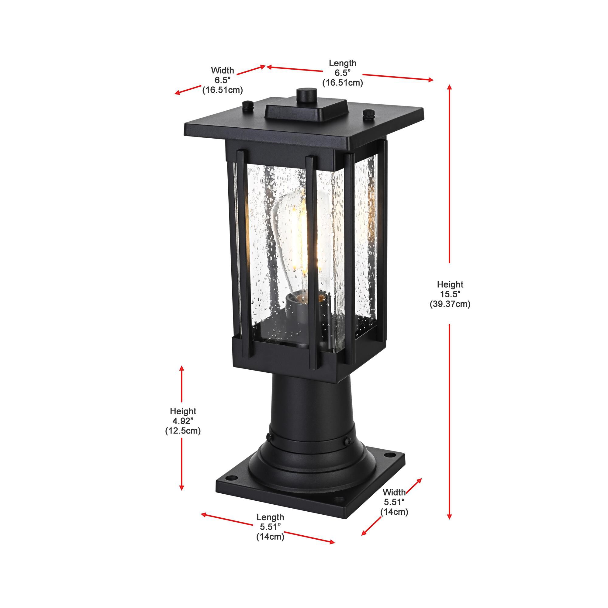 Melvale 16 Inch Outdoor Post Lamp by Elegant Lighting