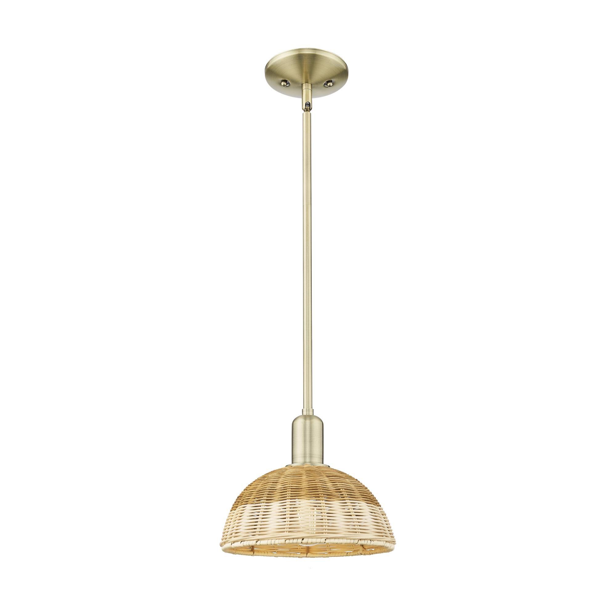 Bruno Marashlian Natural Ballston Dome 9 Inch Mini Pendant by Innovations Lighting