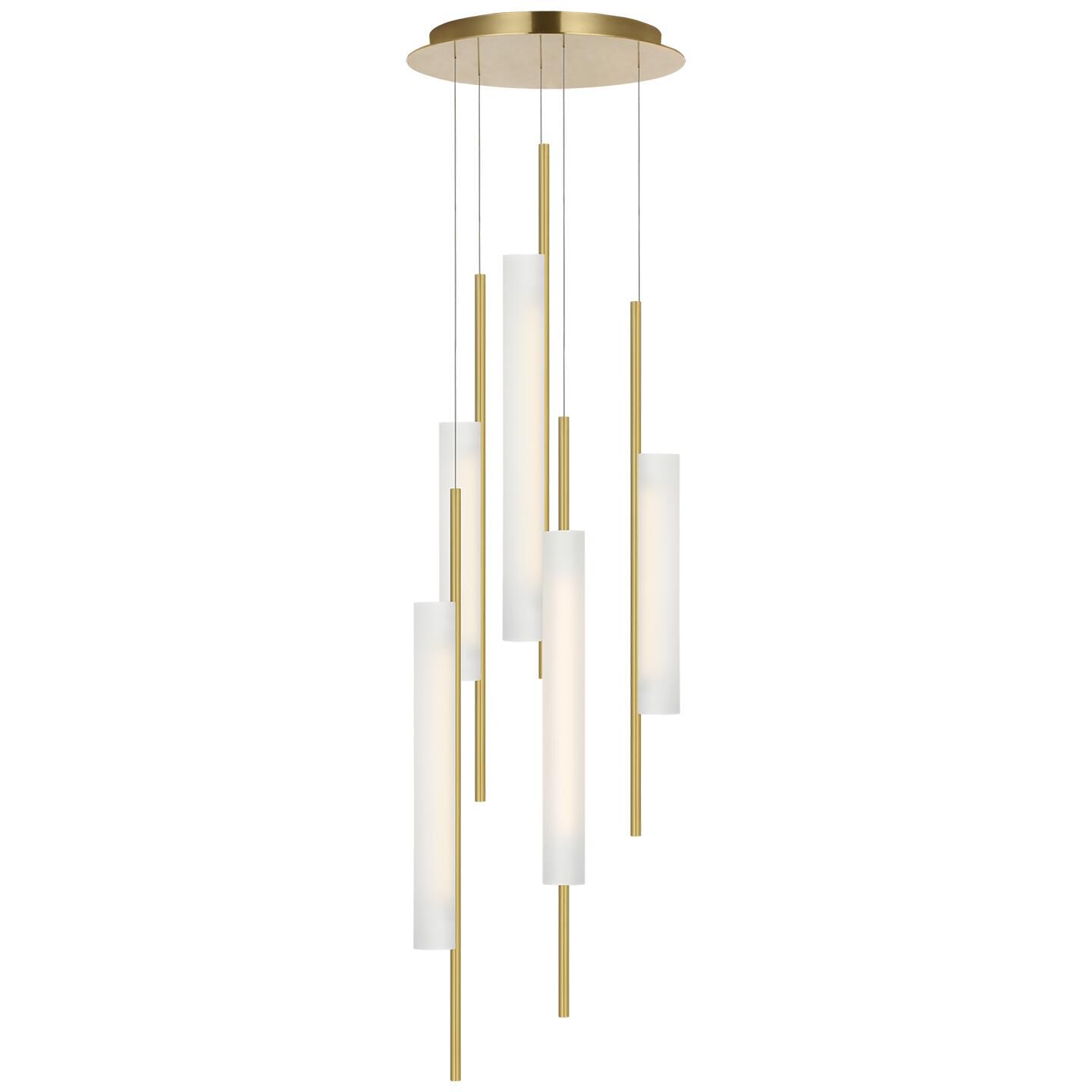 Shown in Soft Brass finish and Soft Etched glass