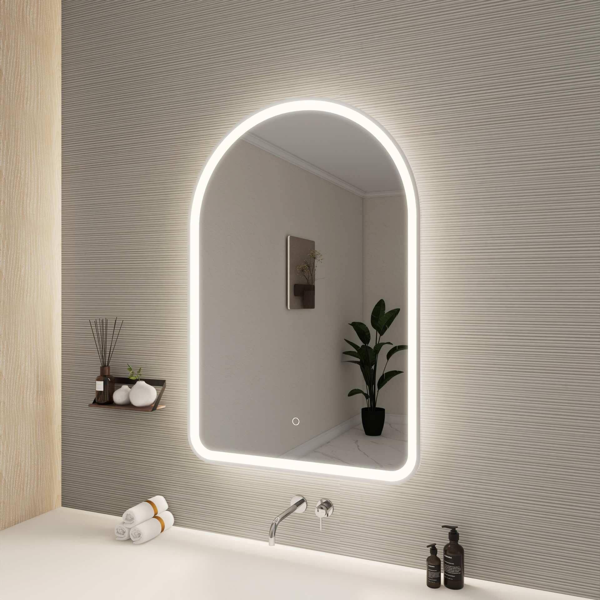 Harmoni 40 Inch Arched LED Lighted Mirror by Elegant Decor