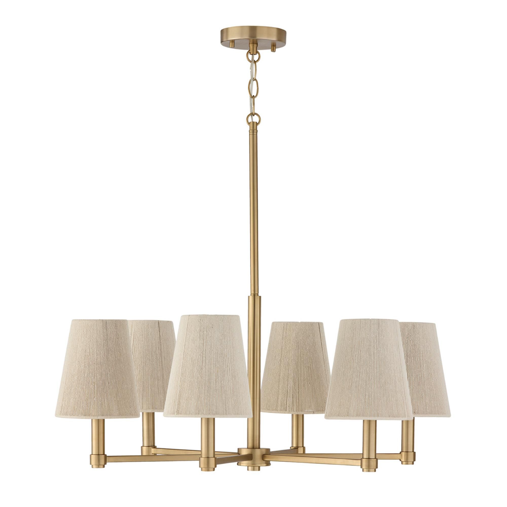 Shown in Matte Brass finish and Bleached Natural Rope s shade