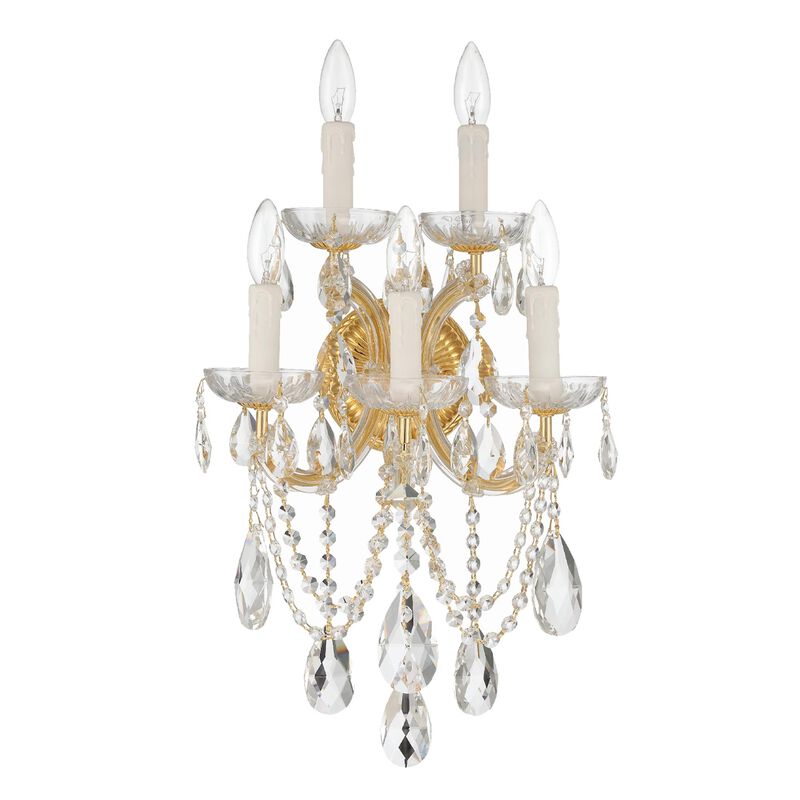 Maria Theresa 22 Inch 5 Light Wall Sconce by Crystorama