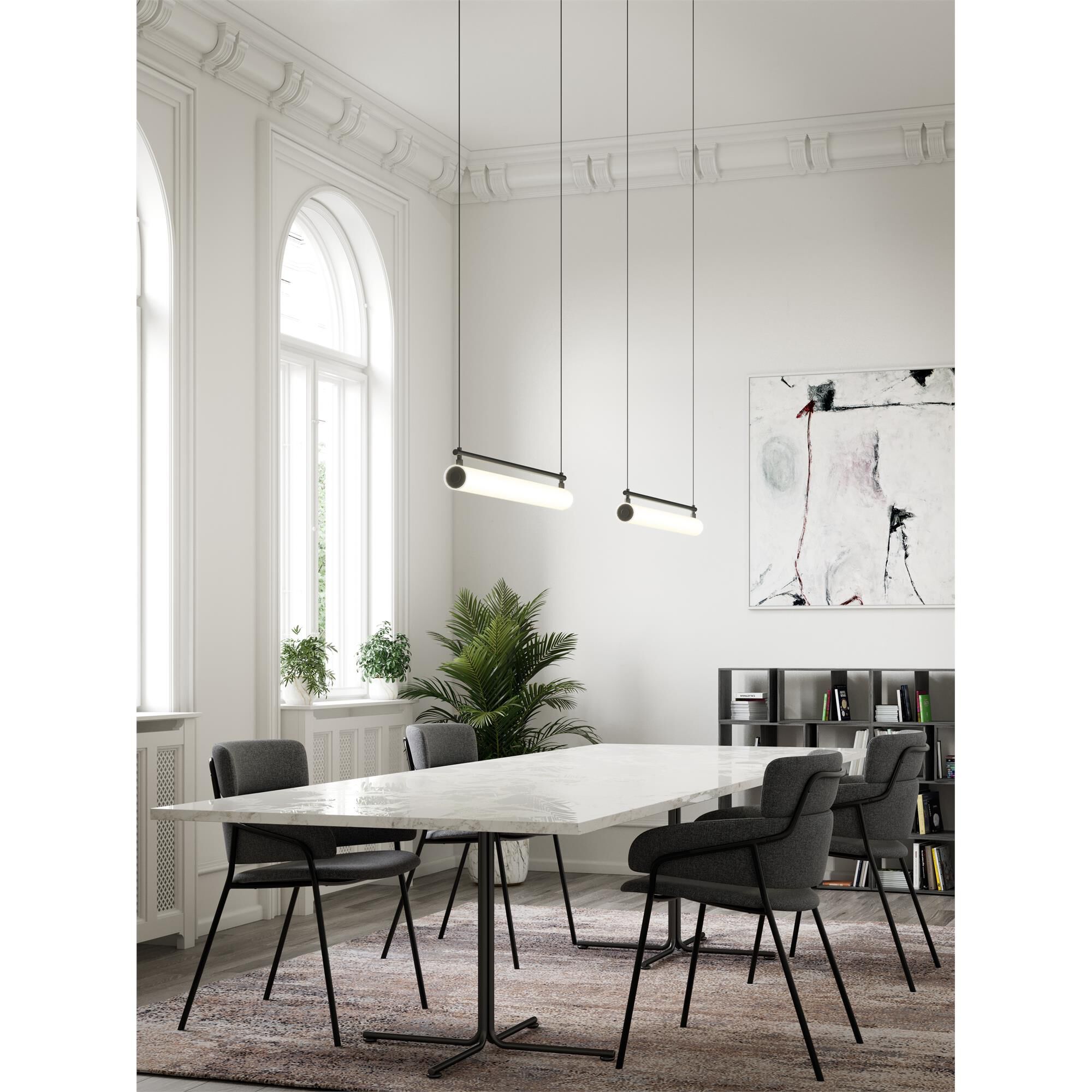 Shown in Black finish and Frosted glass
