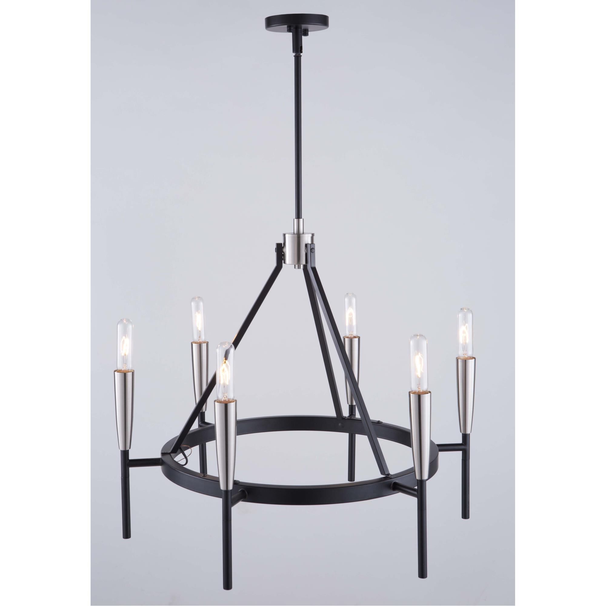 Flute 28 Inch 6 Light Chandelier by Artcraft