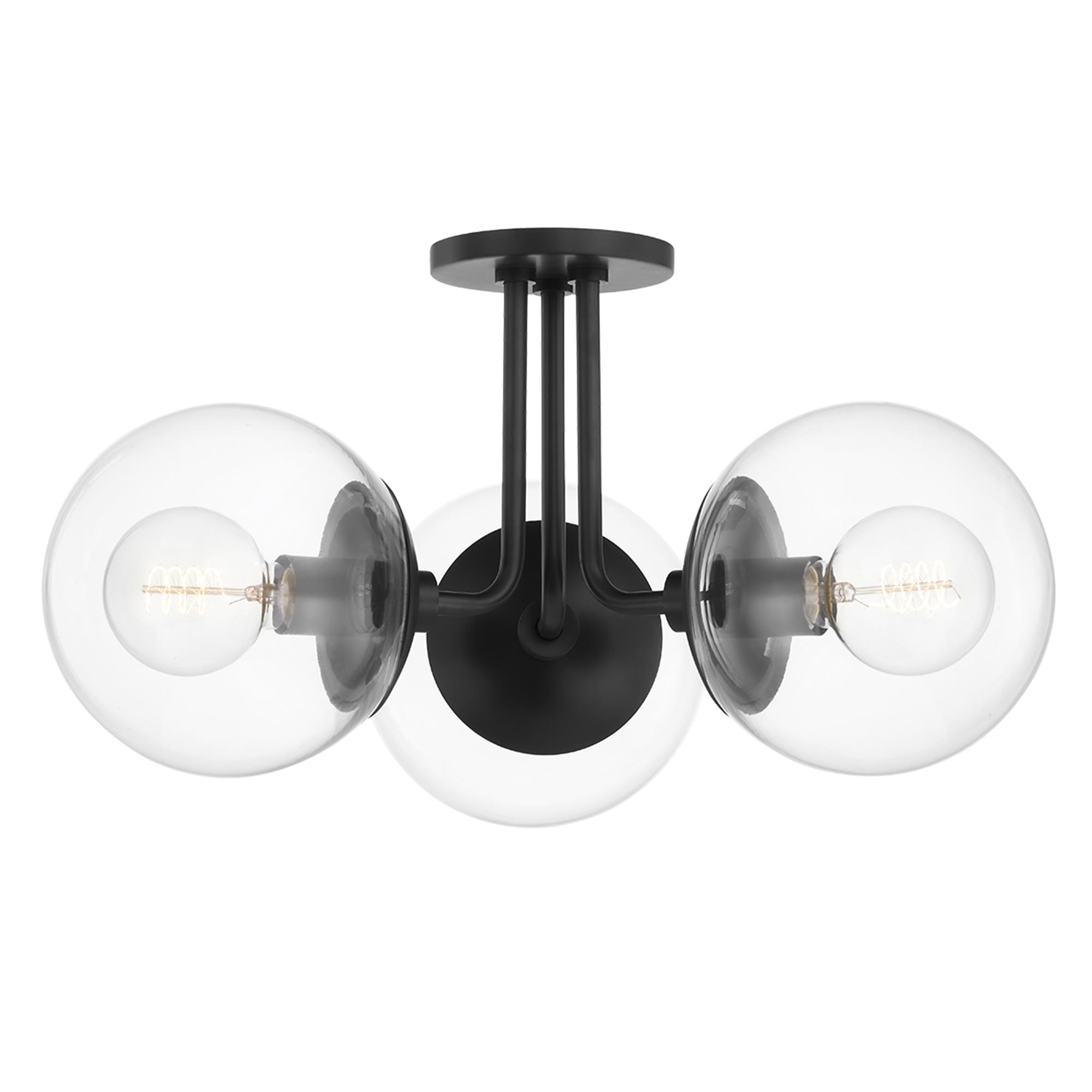 Meadow 20 Inch 3 Light Semi Flush Mount,