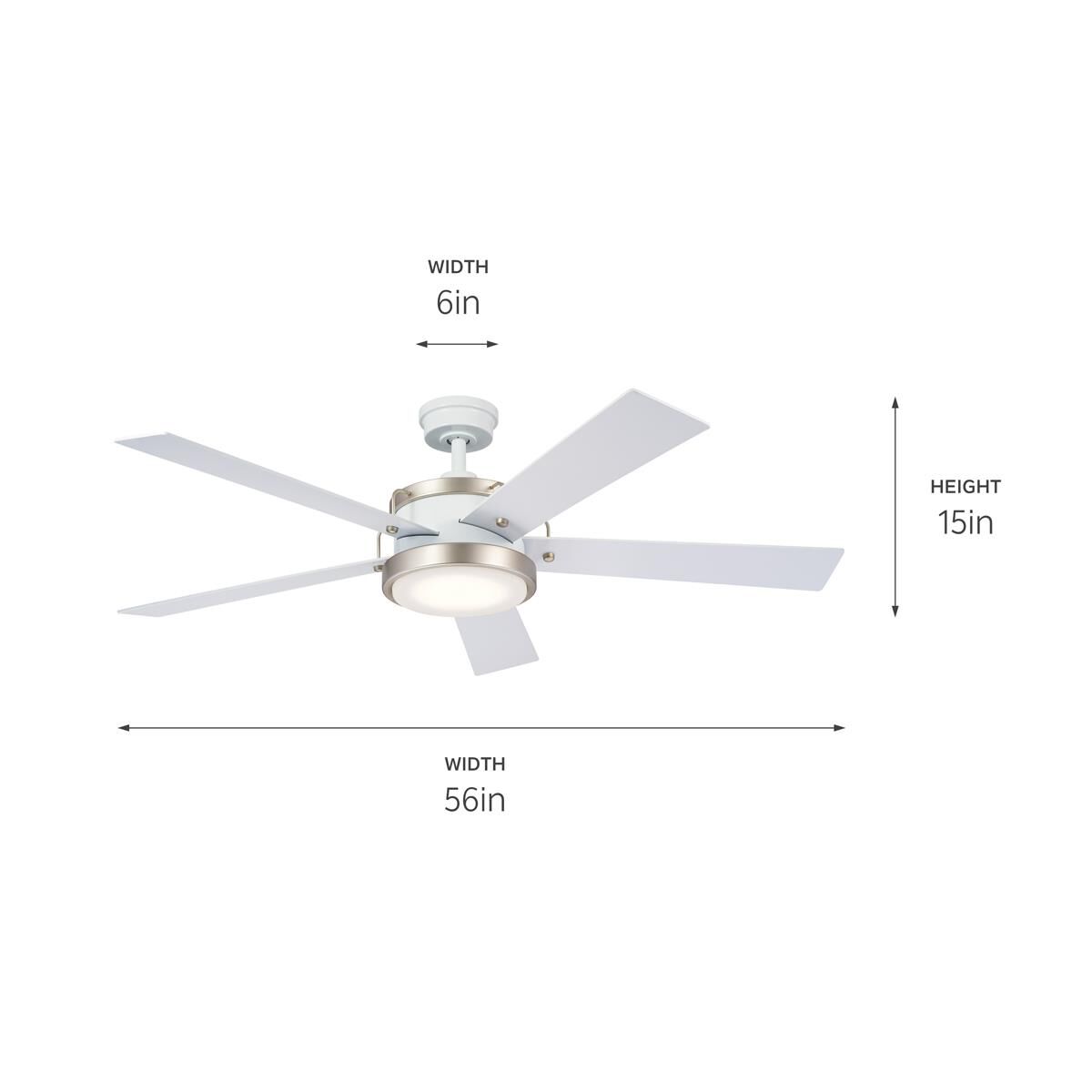 Salvo 56 Inch Ceiling Fan with Light Kit by Kichler Lighting