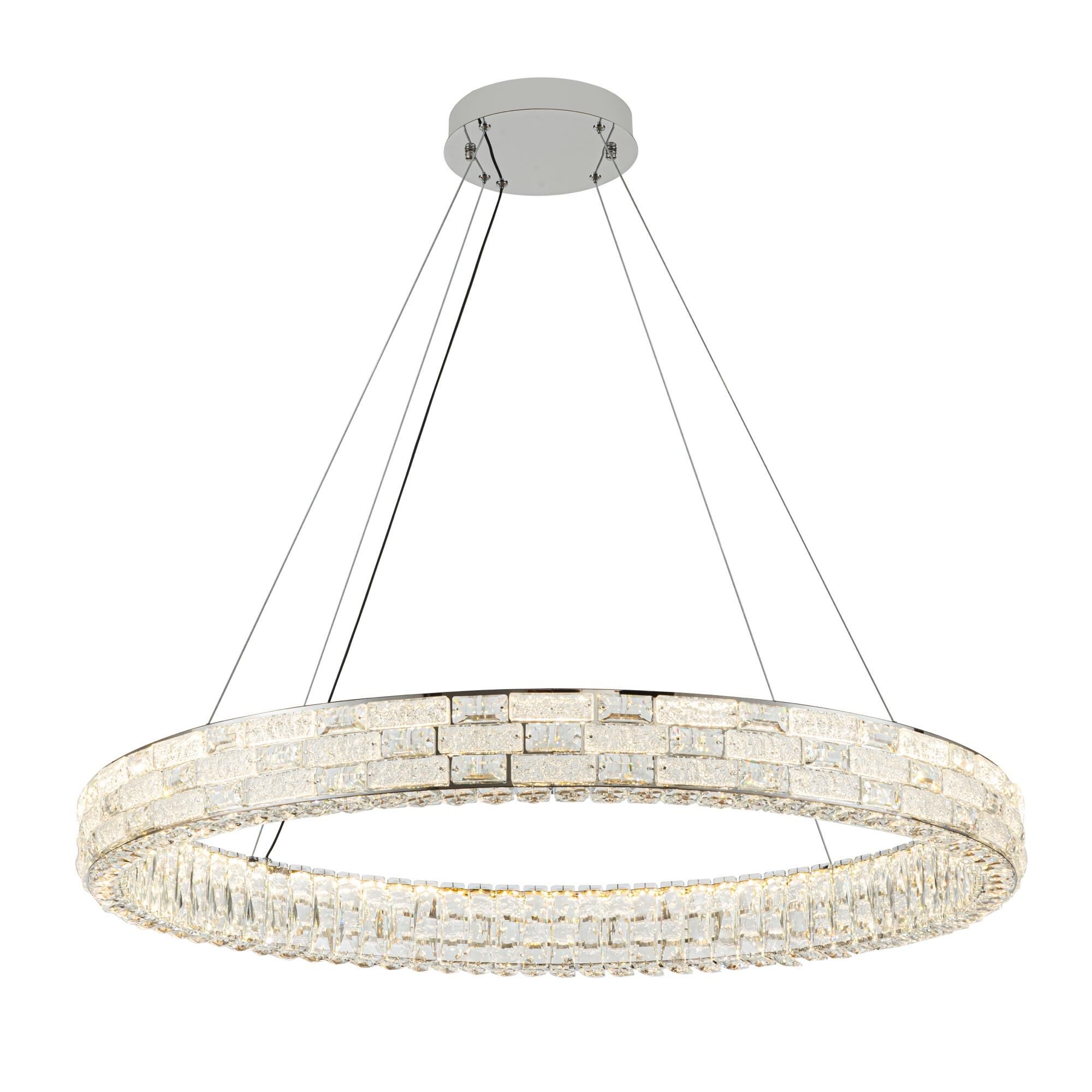 Shown in Chrome finish and Crystal glass