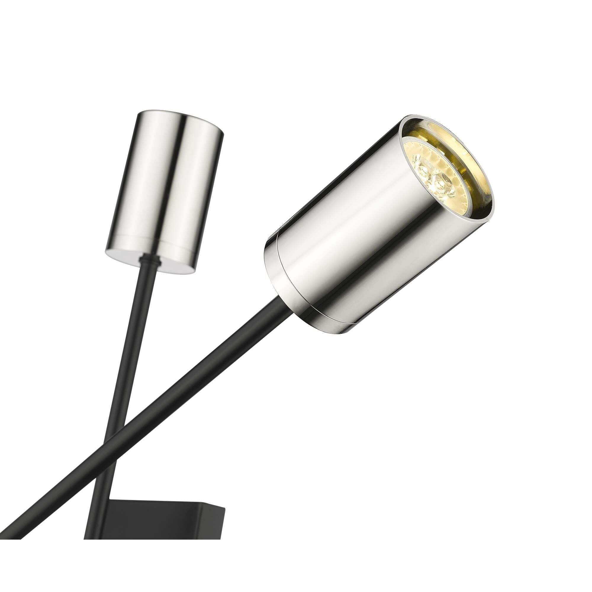 Shown in Mate Black And Polished Nickel finish