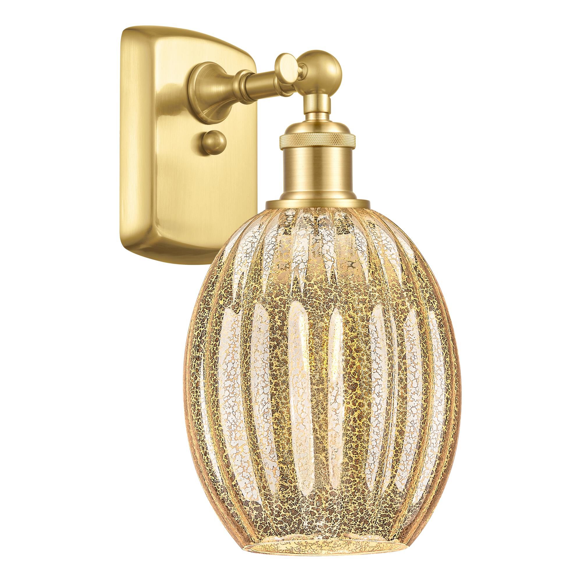 Shown in Satin Gold finish and Mercury glass