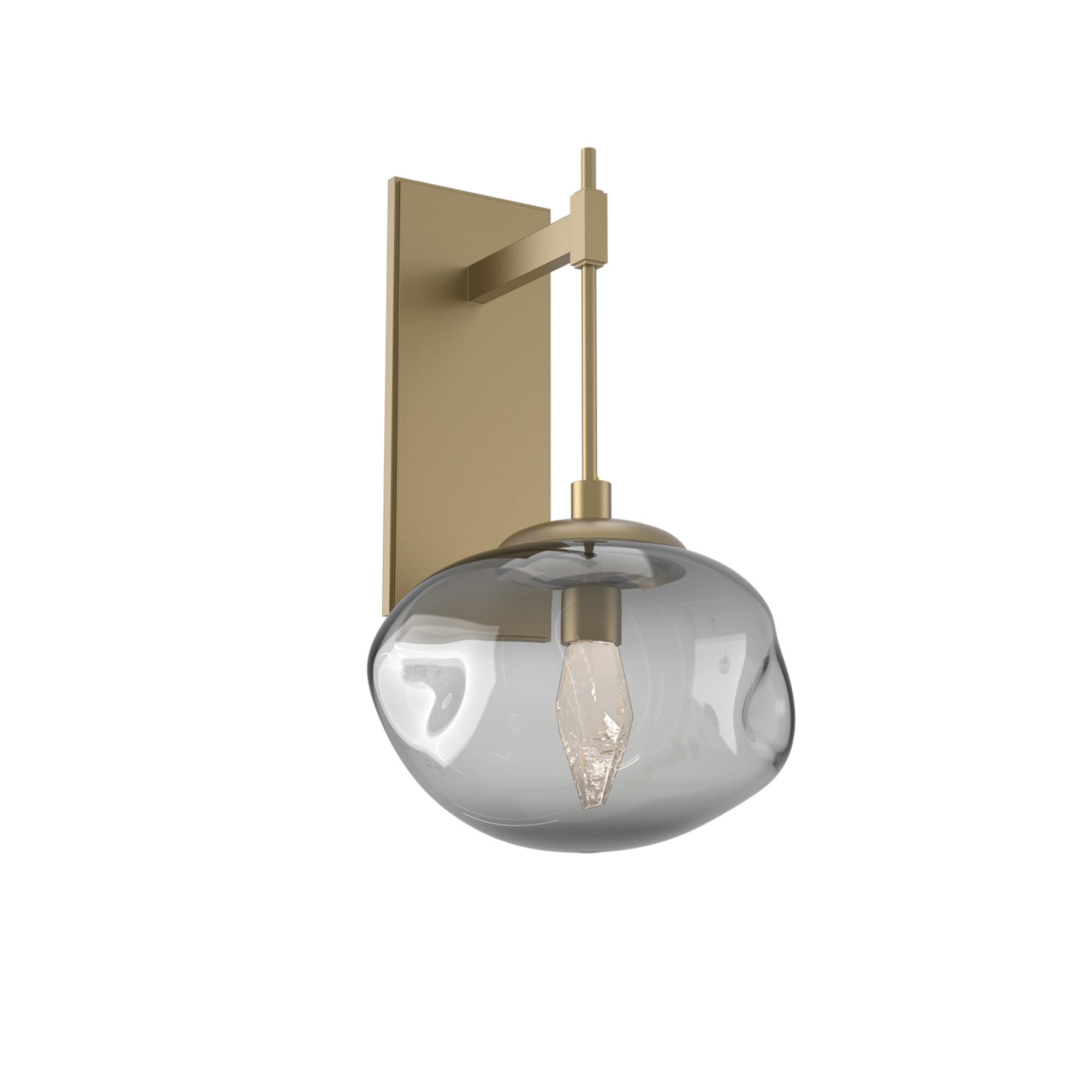 Shown in Gilded Brass finish and Smoke Geo glass