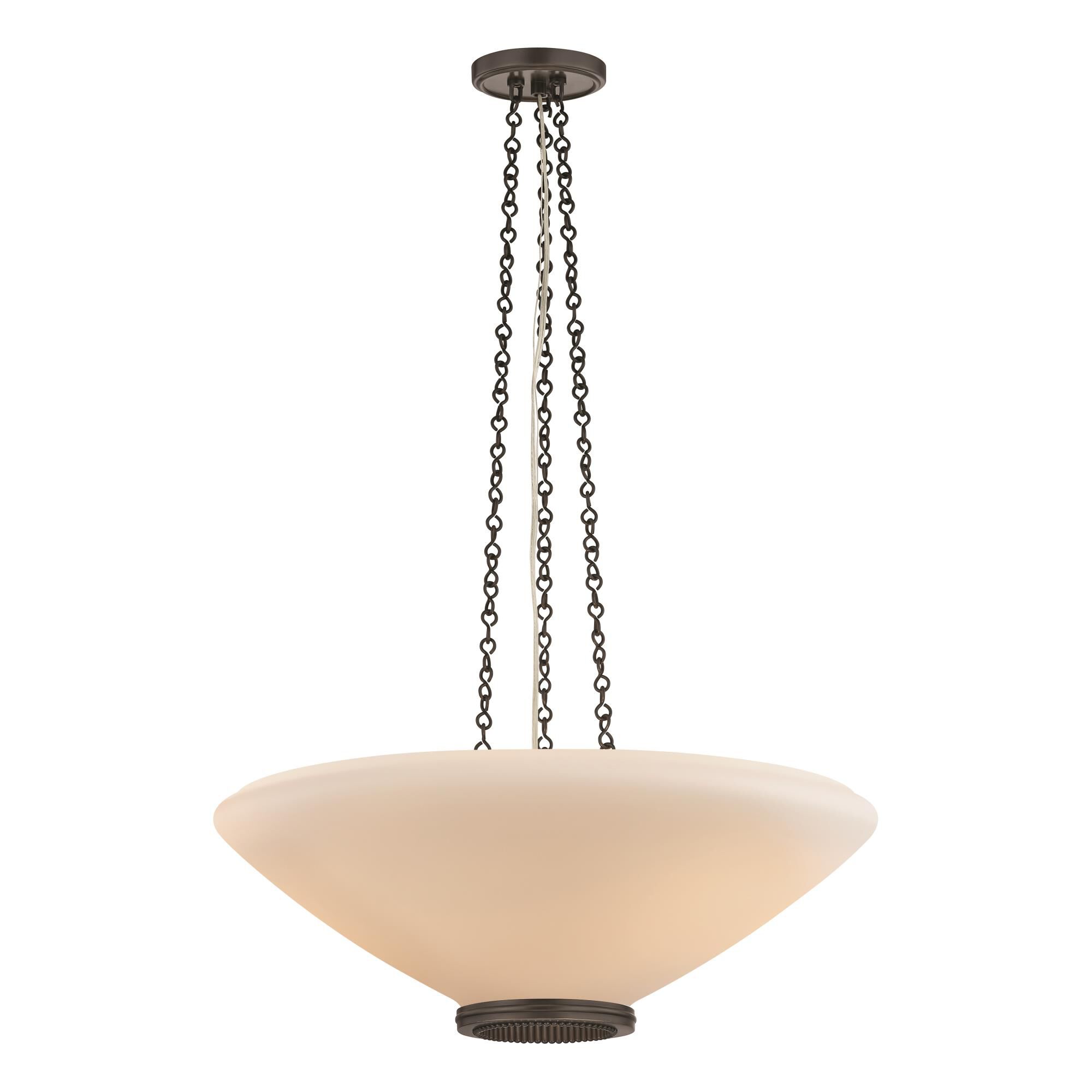 Shown in Distressed Bronze finish and Opal Matte glass