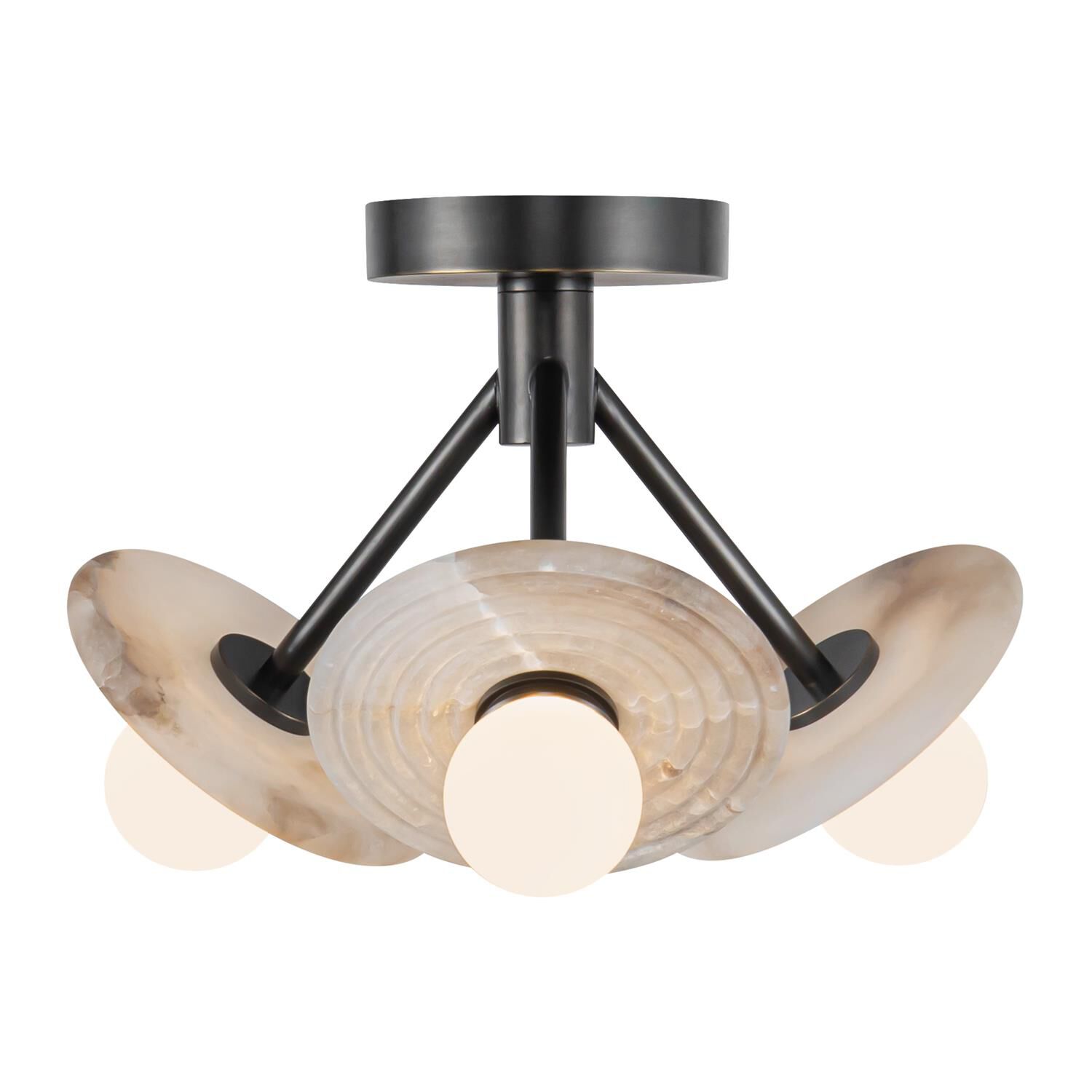 Alan Pepin Dahlia 1 Light LED Semi Flush Mount by Alora Lighting