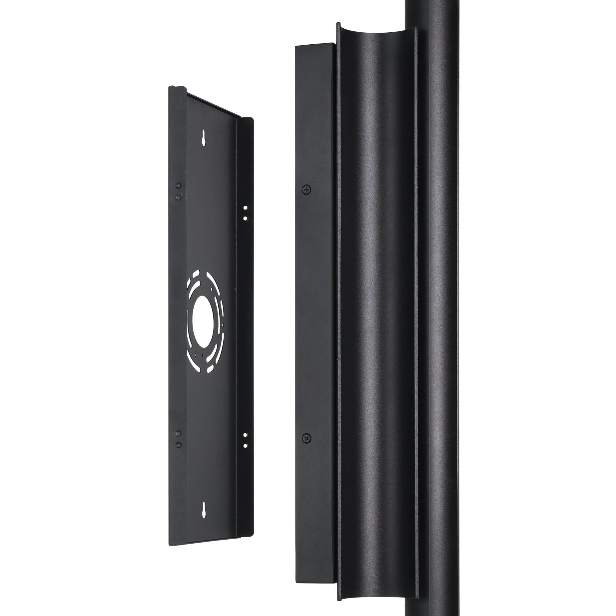 Shown in Textured Black finish and White glass