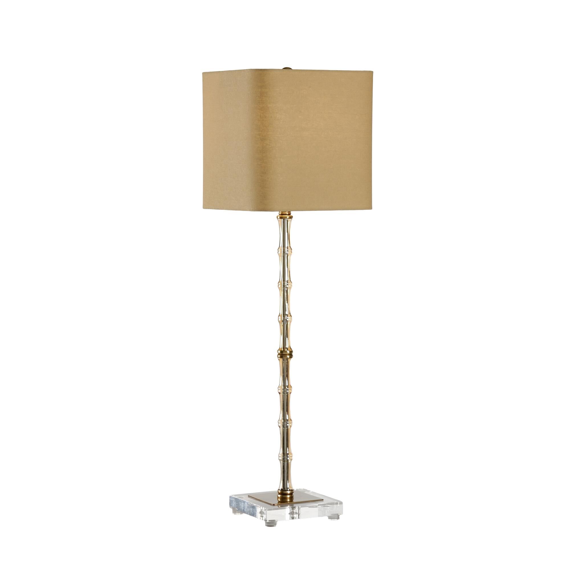 Shown in Antique Brass Accents with Crystal finish and Dark Sand shade