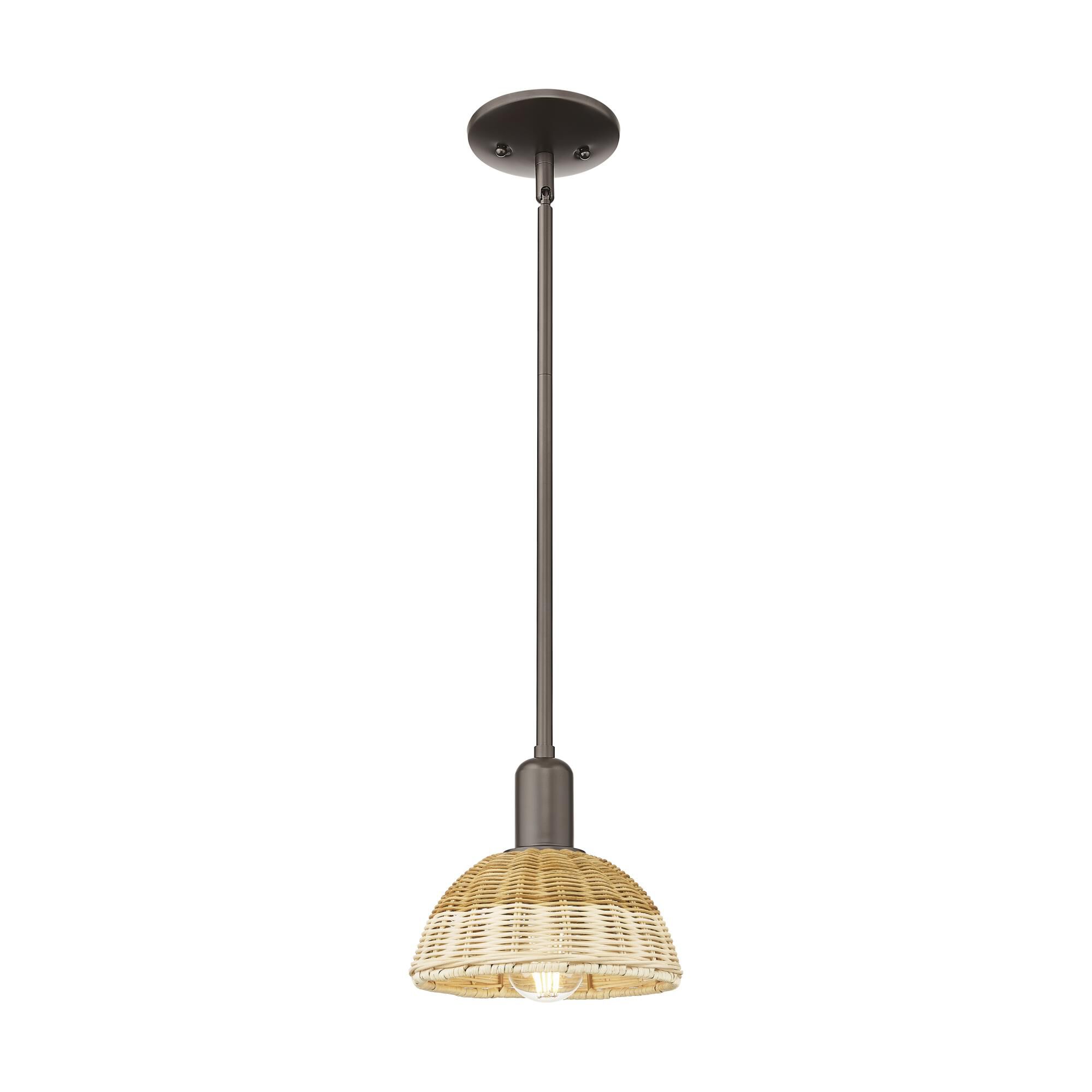 Bruno Marashlian Natural Ballston Dome 8 Inch Mini Pendant by Innovations Lighting