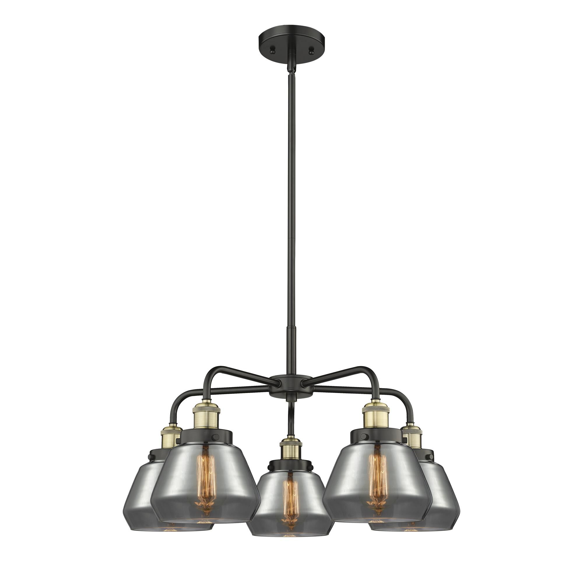Shown in Black Antique Brass finish and Plated Smoke glass