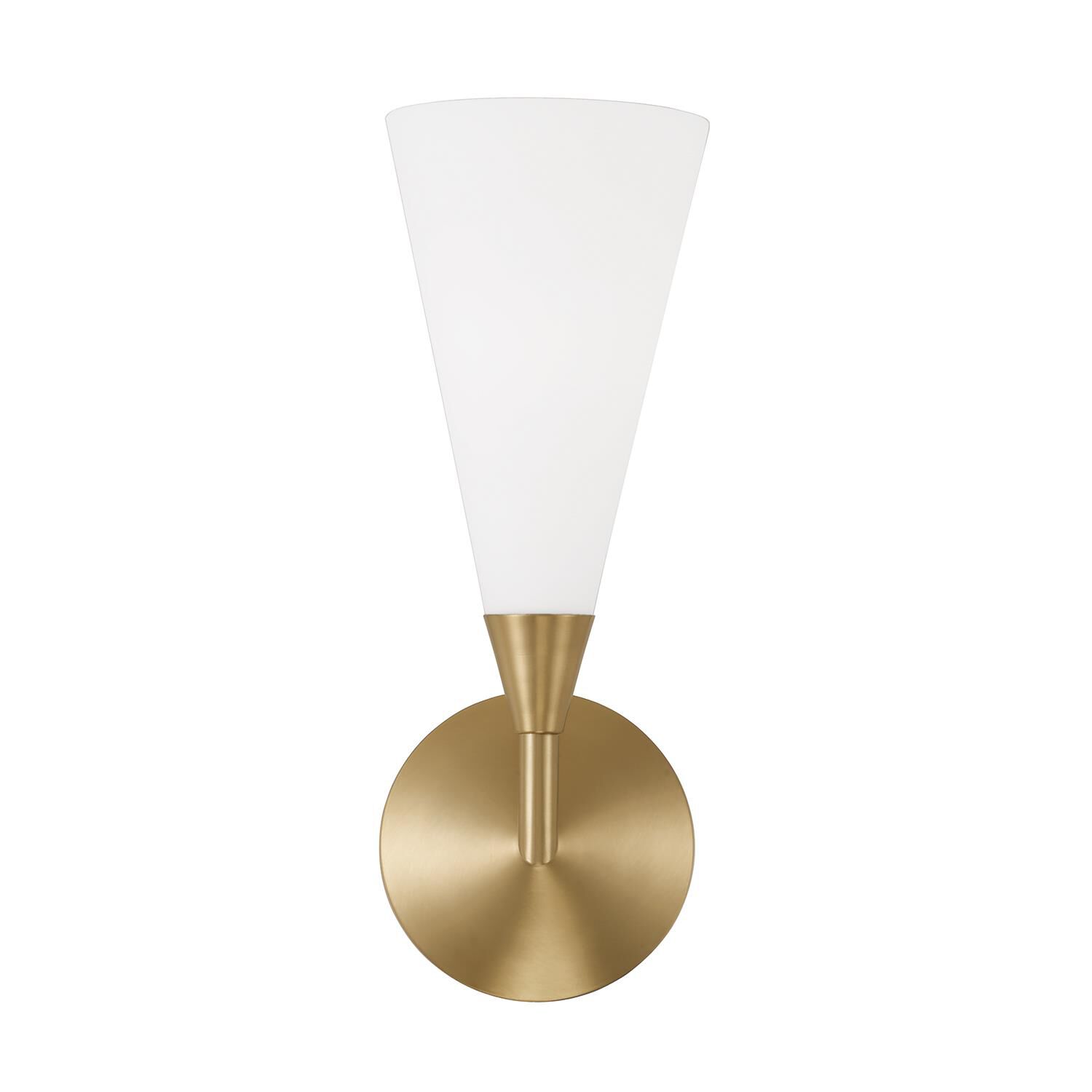 Shown in Matte Brass finish and Soft White glass