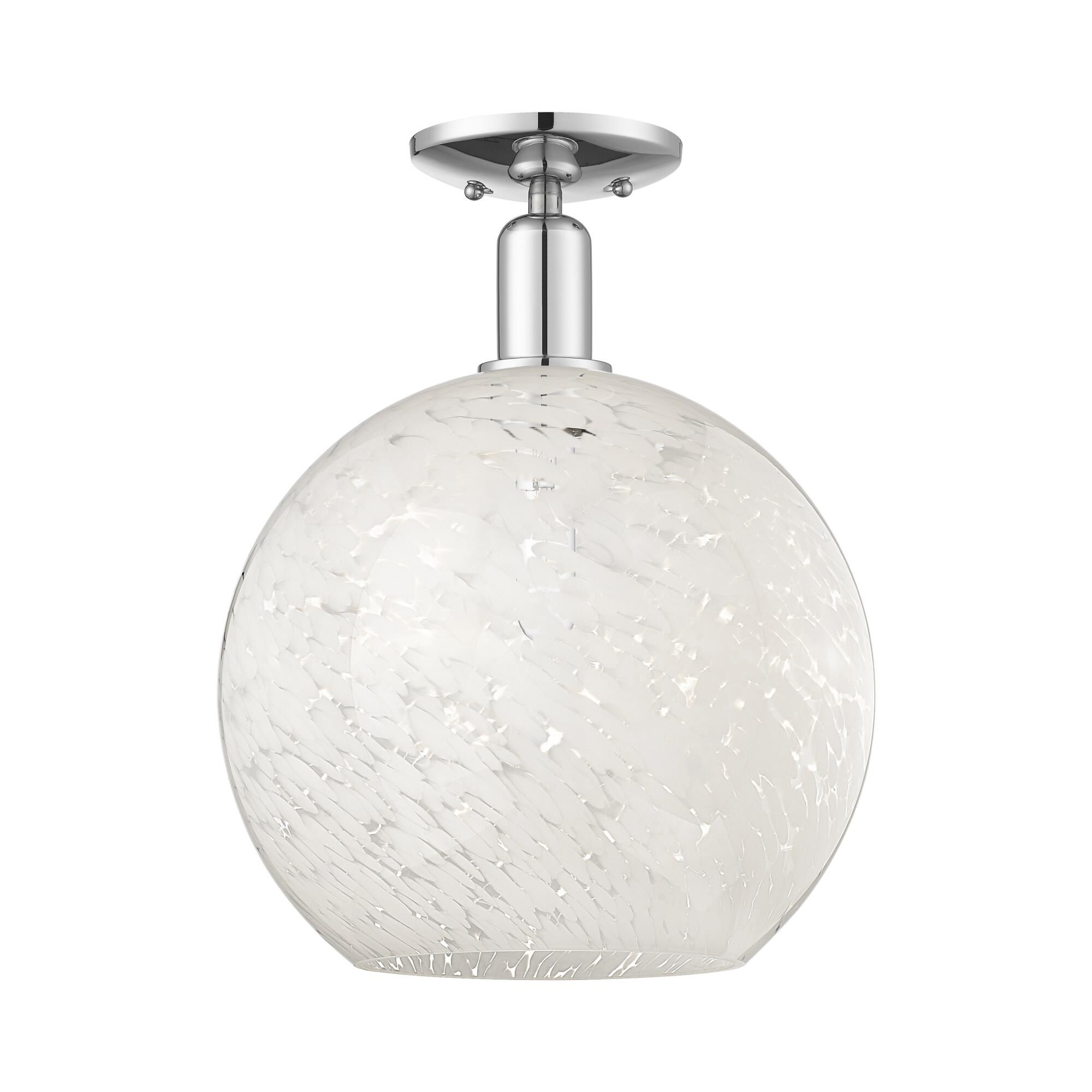 Bruno Marashlian White Mouchette 12 Inch Semi Flush Mount by Innovations Lighting