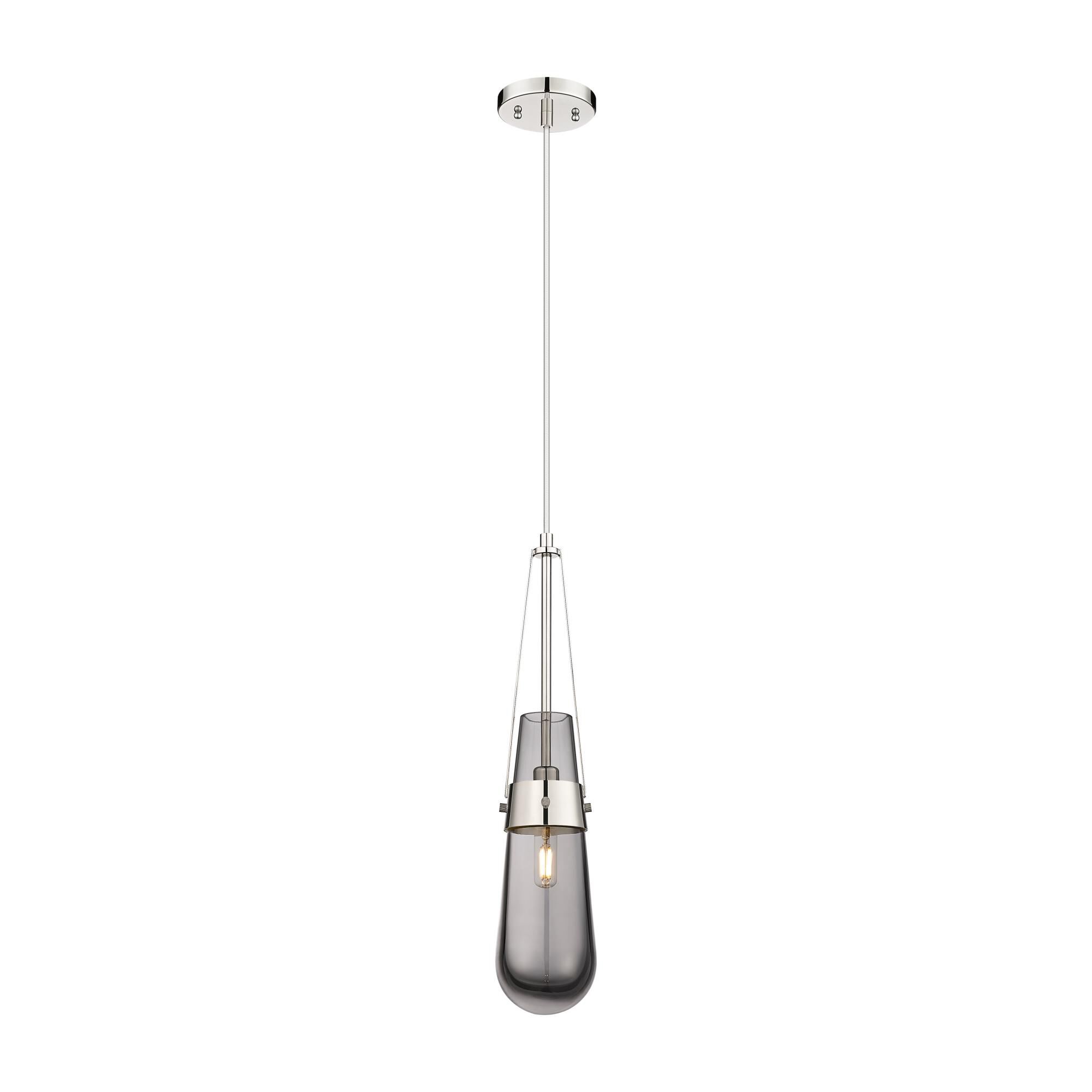 Shown in Polished Nickel finish and Plated Smoke glass and Plated Smoke Glass shade