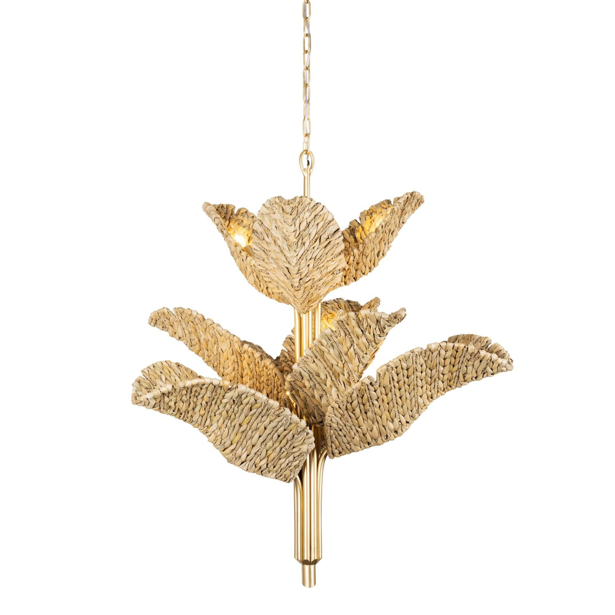 Shown in French Gold/Natural Seagrass finish and Natural Seagrass With Lampakanay Rope shade
