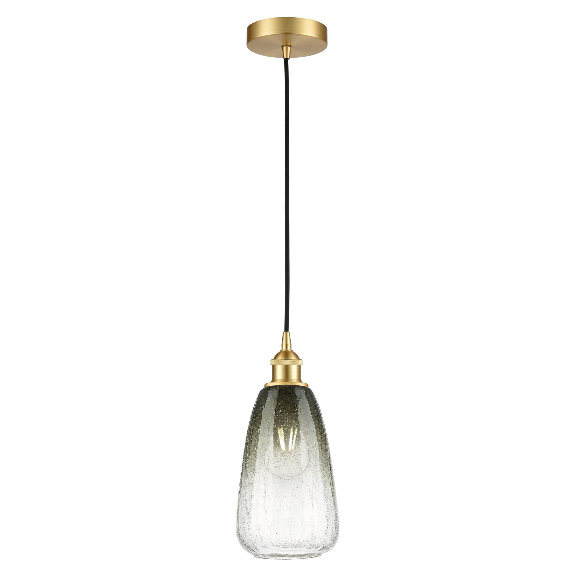 Shown in Satin Gold finish and Slate glass