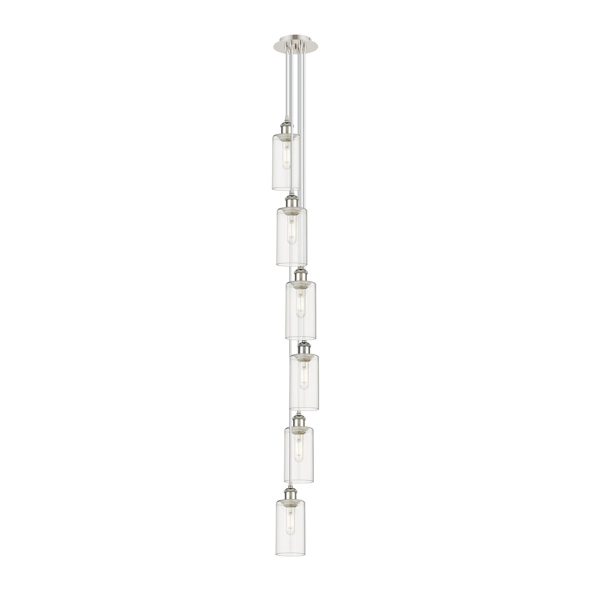 Shown in Polished Nickel finish and Clear shade