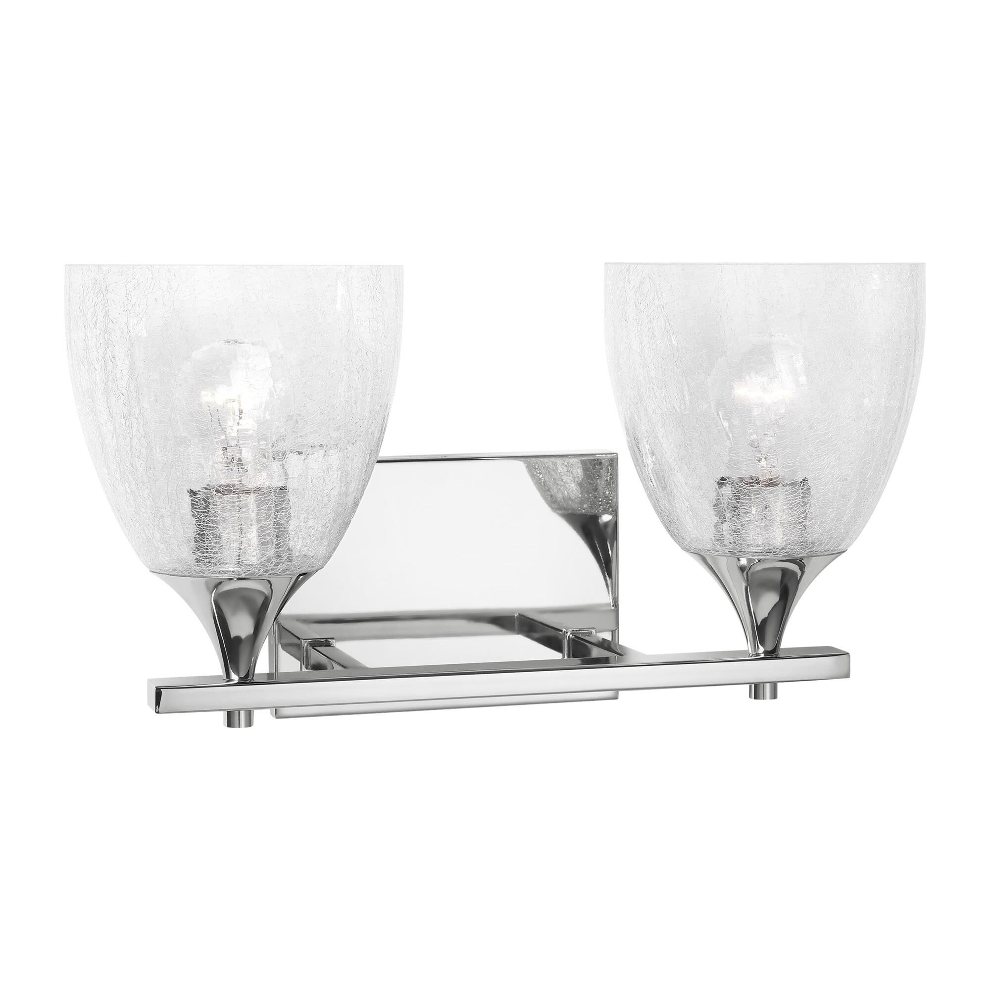 Shown in Chrome finish and Clear Crackle glass
