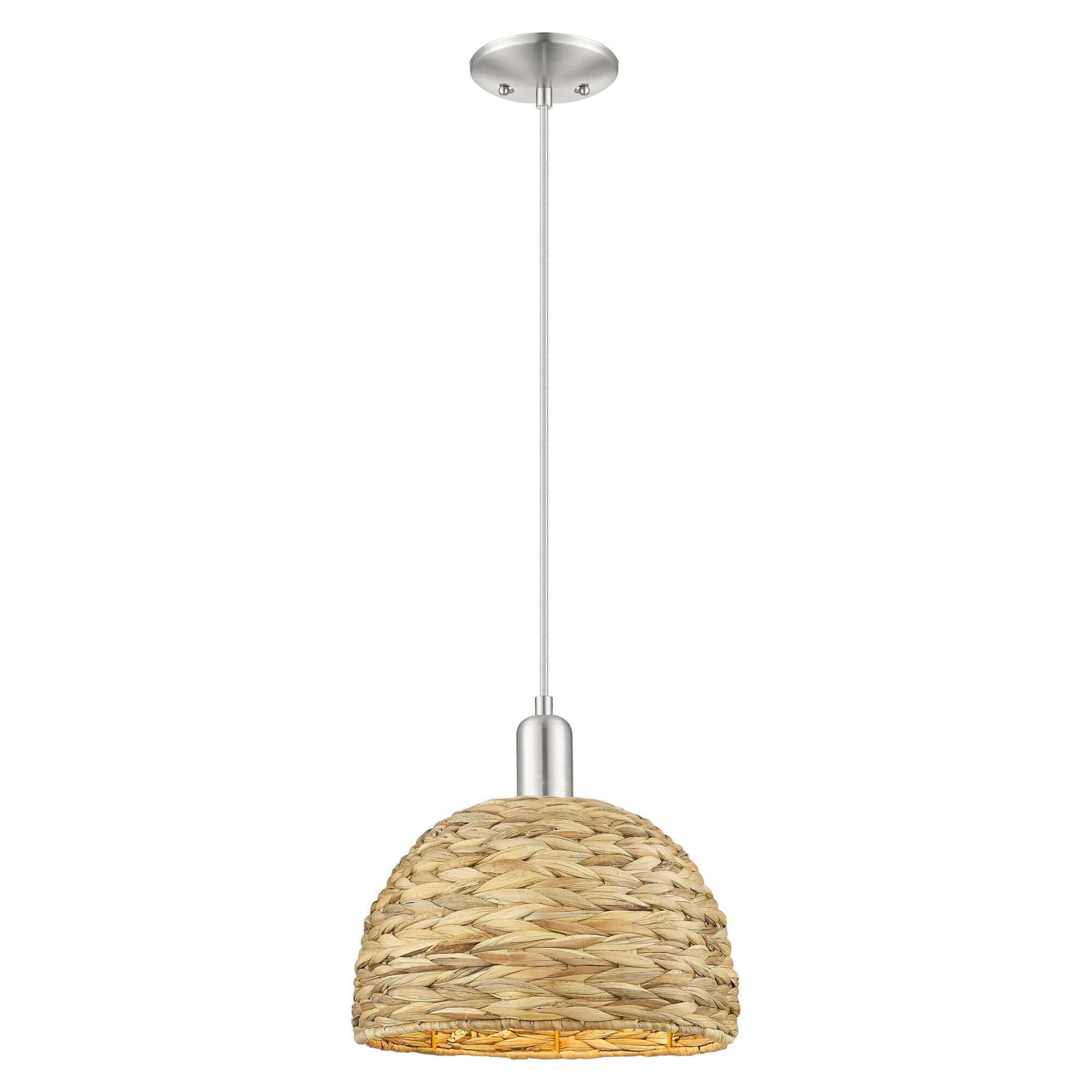 Bruno Marashlian Woven Rattan 12 Inch Mini Pendant by Innovations Lighting