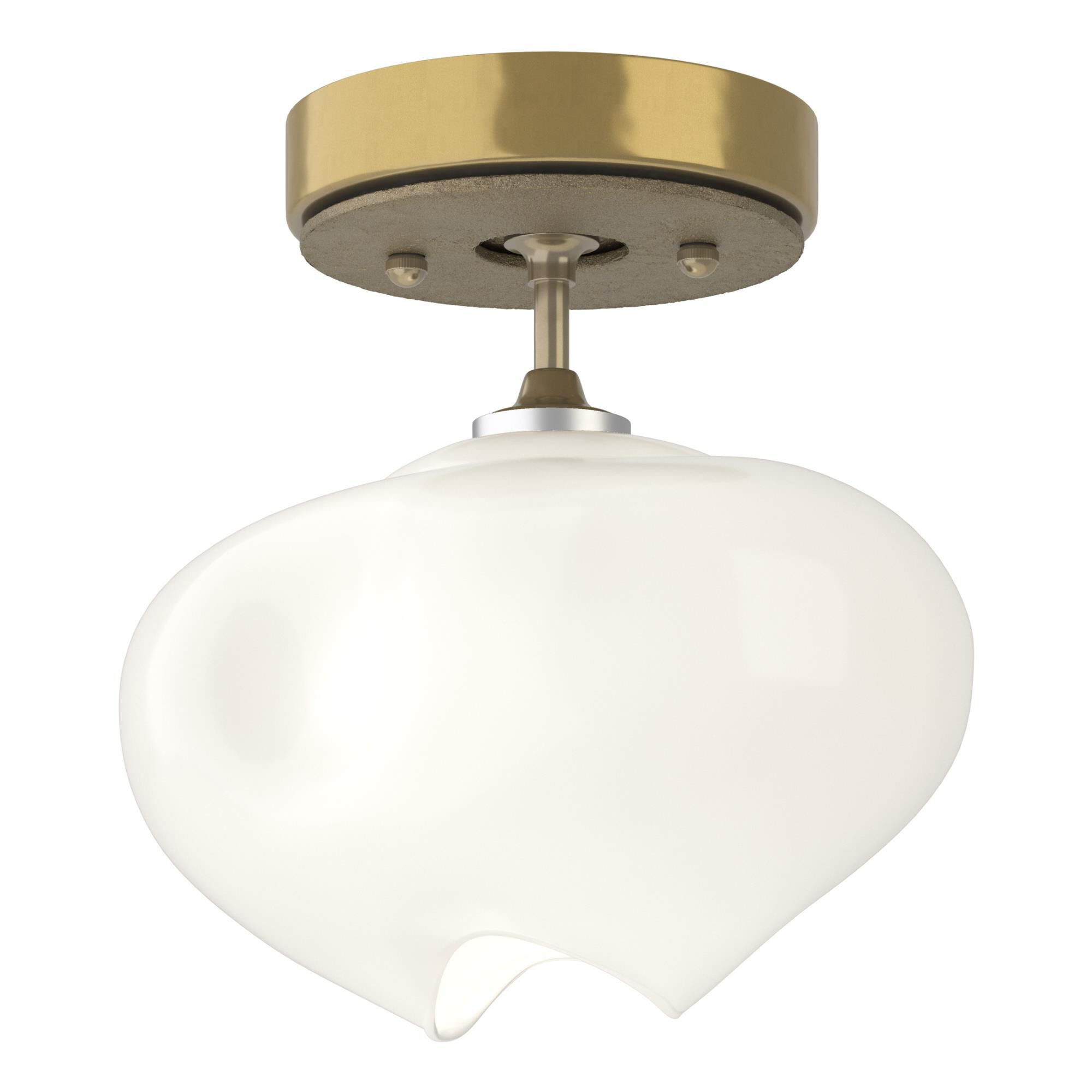 Shown in Modern Brass finish and Frosted glass and Soft Gold  accent
