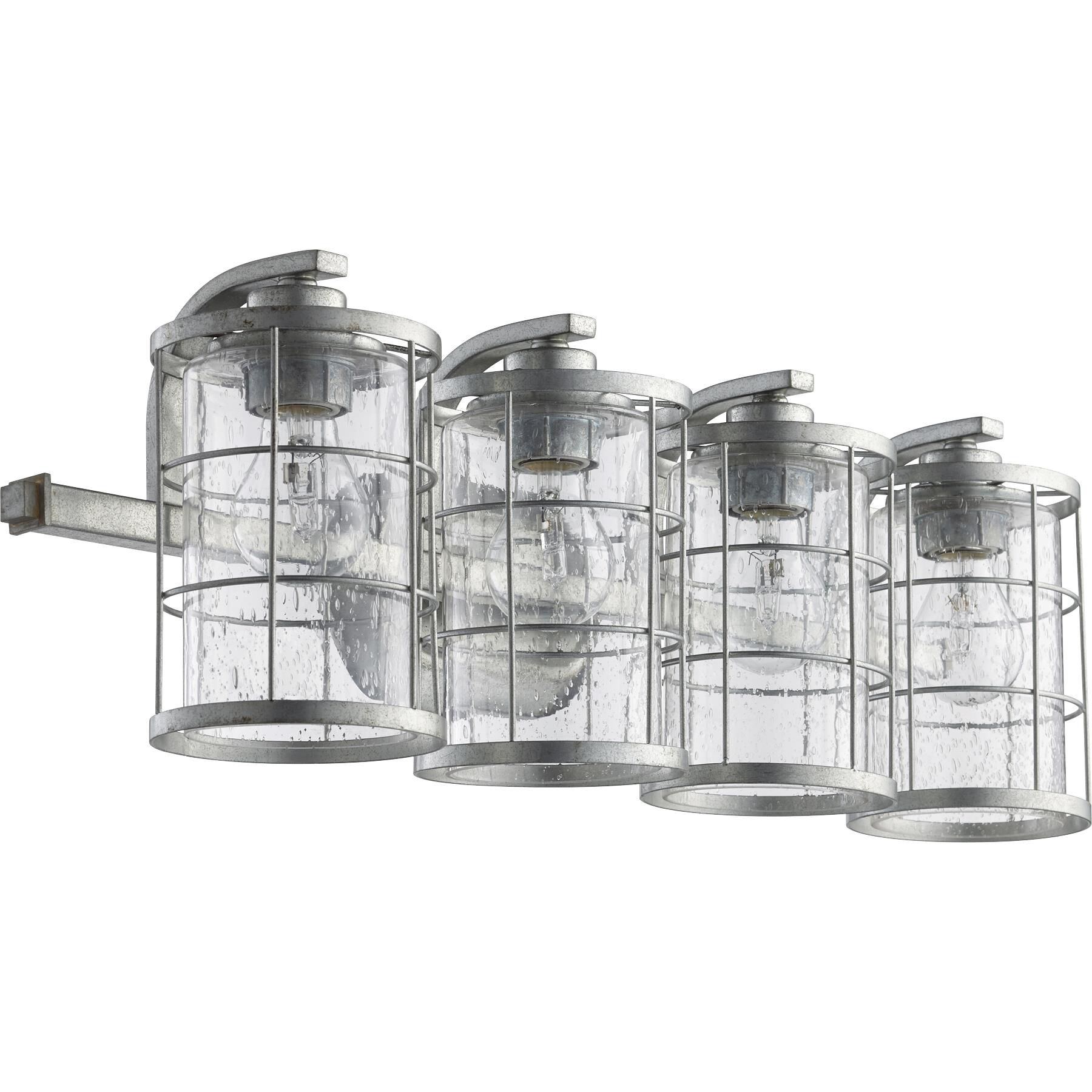 Shown in Tumbled Steel finish and Clear Seeded shade