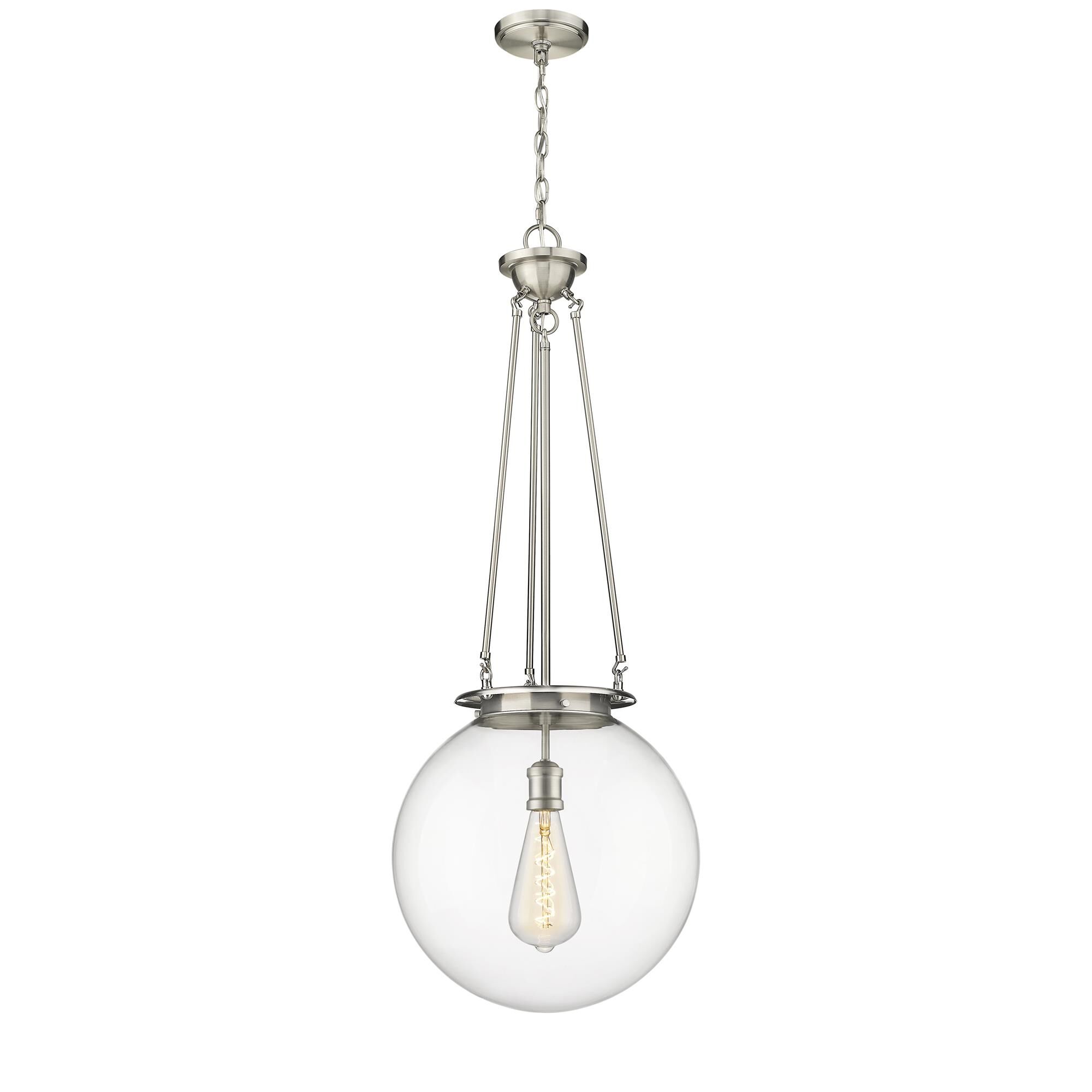 Shown in Satin Nickel finish and Clear glass