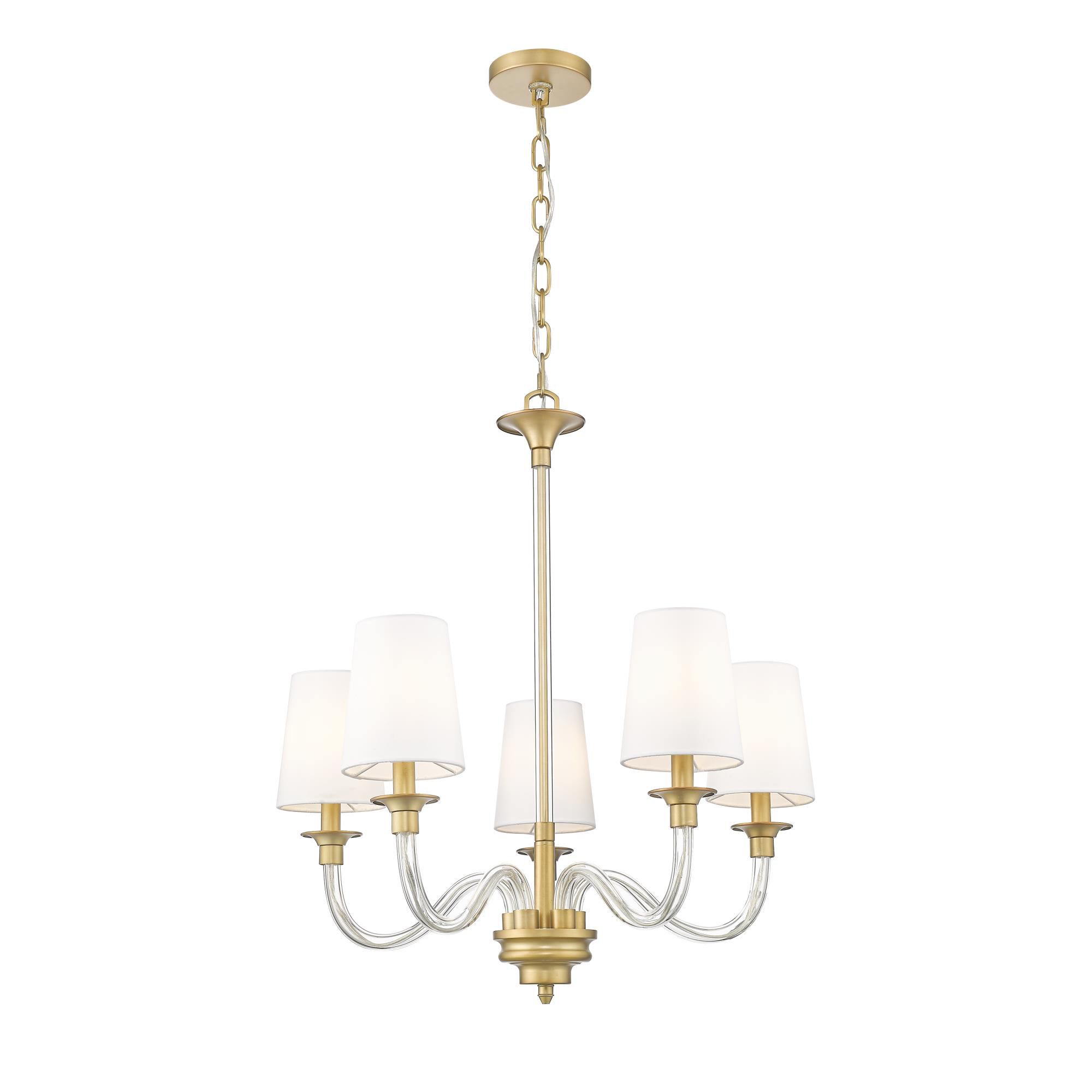Shown in Rubbed Brass finish and White glass and White shade