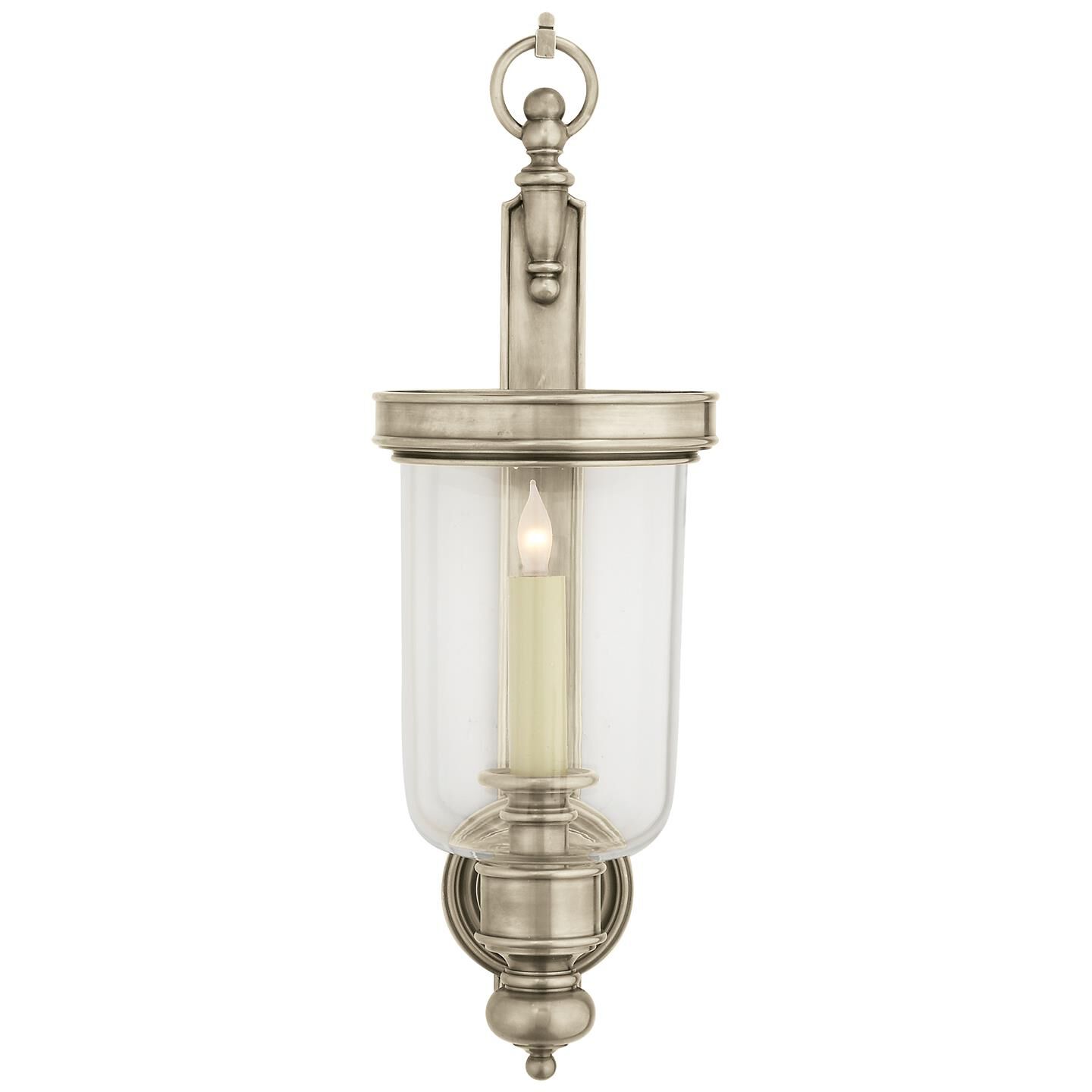 Shown in Antique Nickel finish and Clear glass