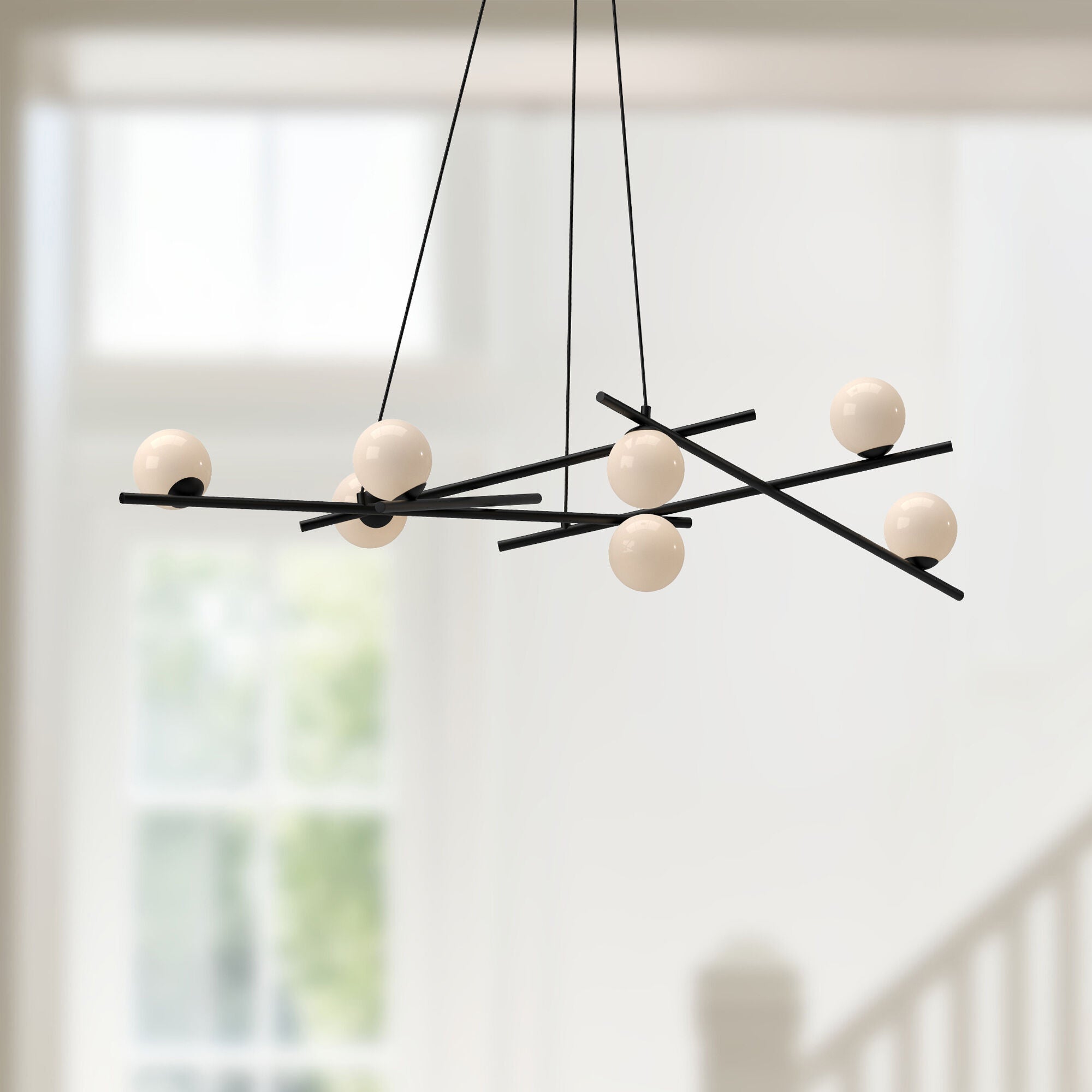 Shown in Black finish and Glossy Opal glass