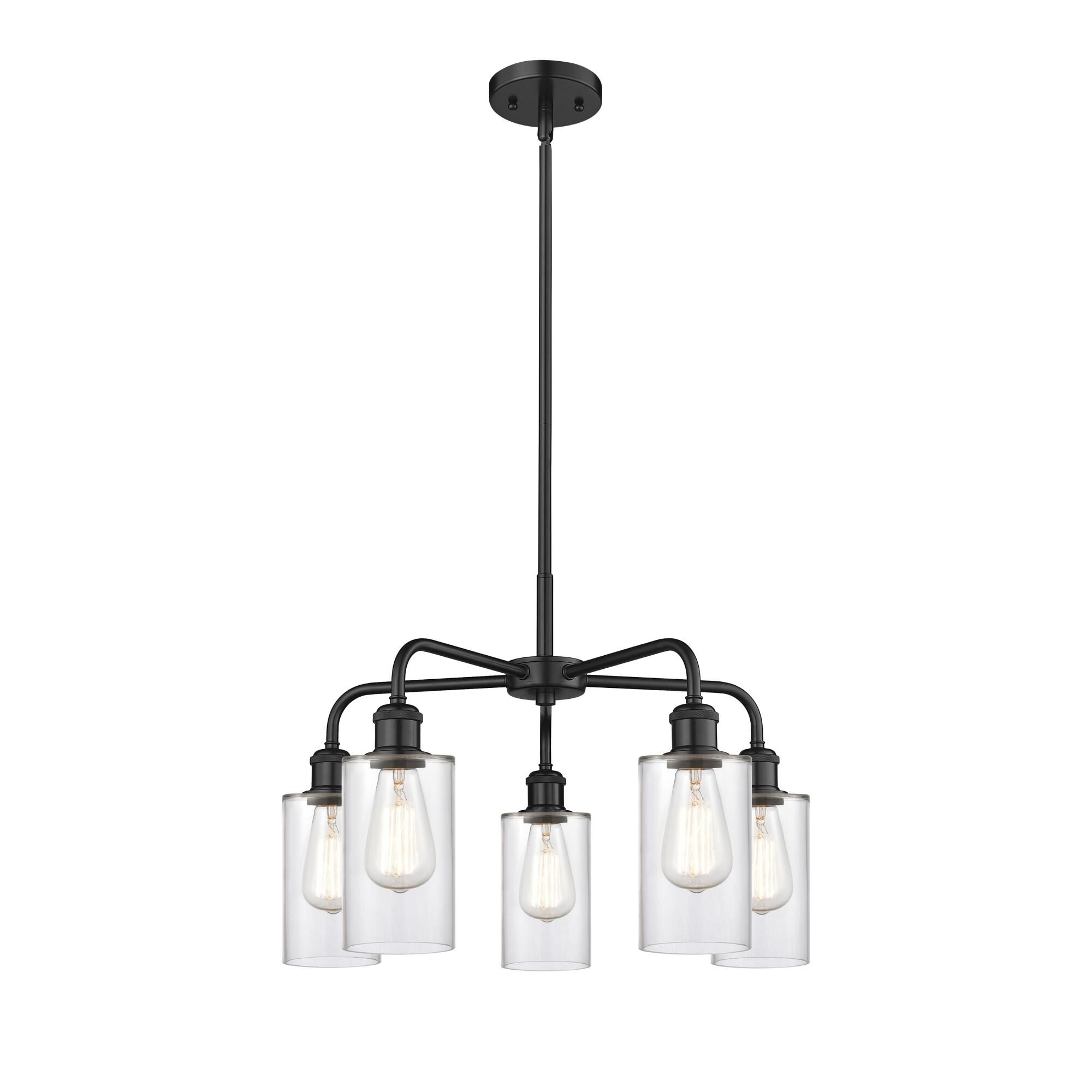 Shown in Matte Black finish and Clear glass