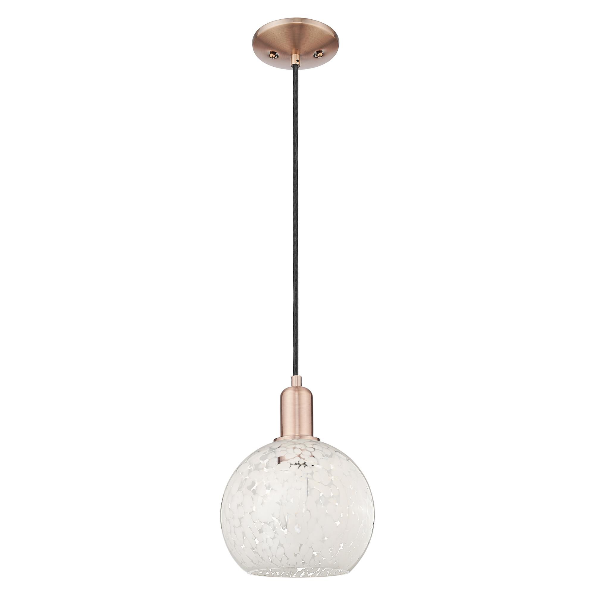 Bruno Marashlian White Mouchette 8 Inch Mini Pendant by Innovations Lighting