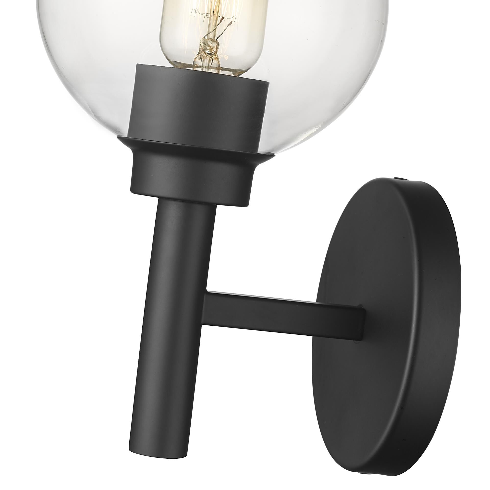 Shown in Matte Black finish and Clear glass