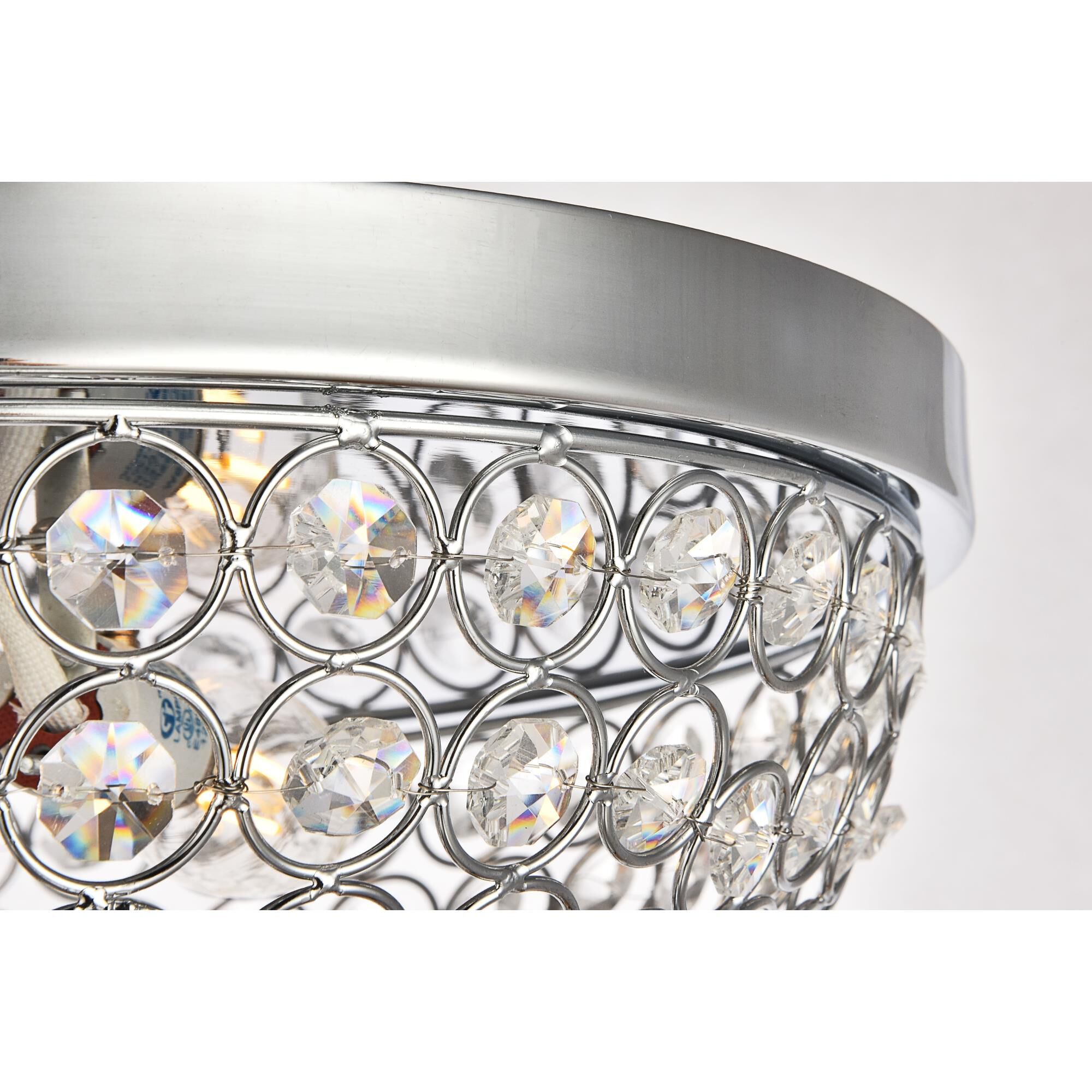 Taye 13 Inch 3 Light Flush Mount by Elegant Lighting