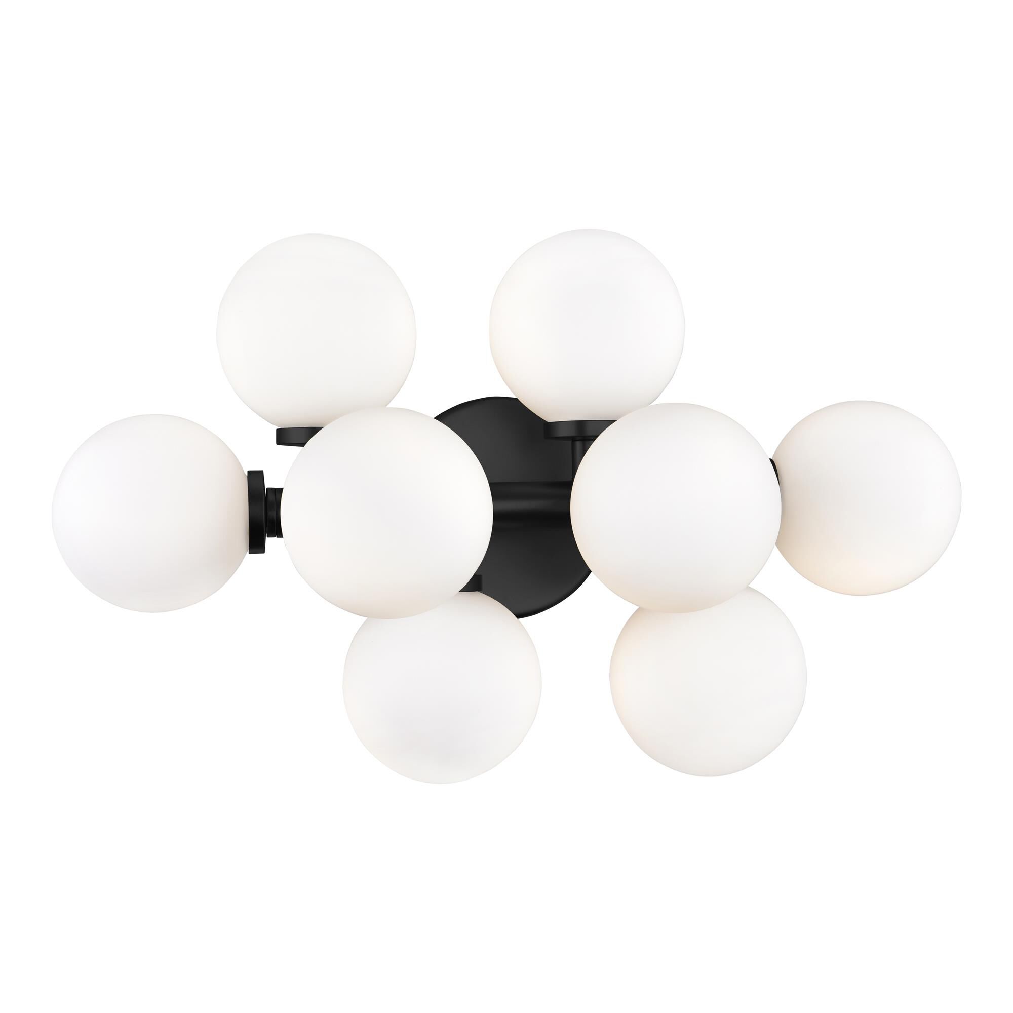 Shown in Black finish and Frosted glass and White shade