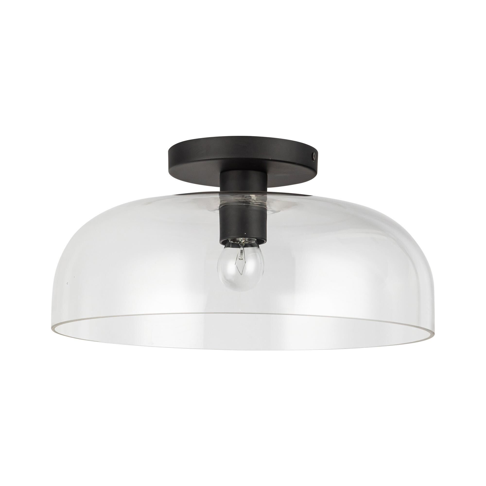 Shown in Black/Light Guide|brushed Gold/Light Guide finish and Clear glass and Clear Glass shade